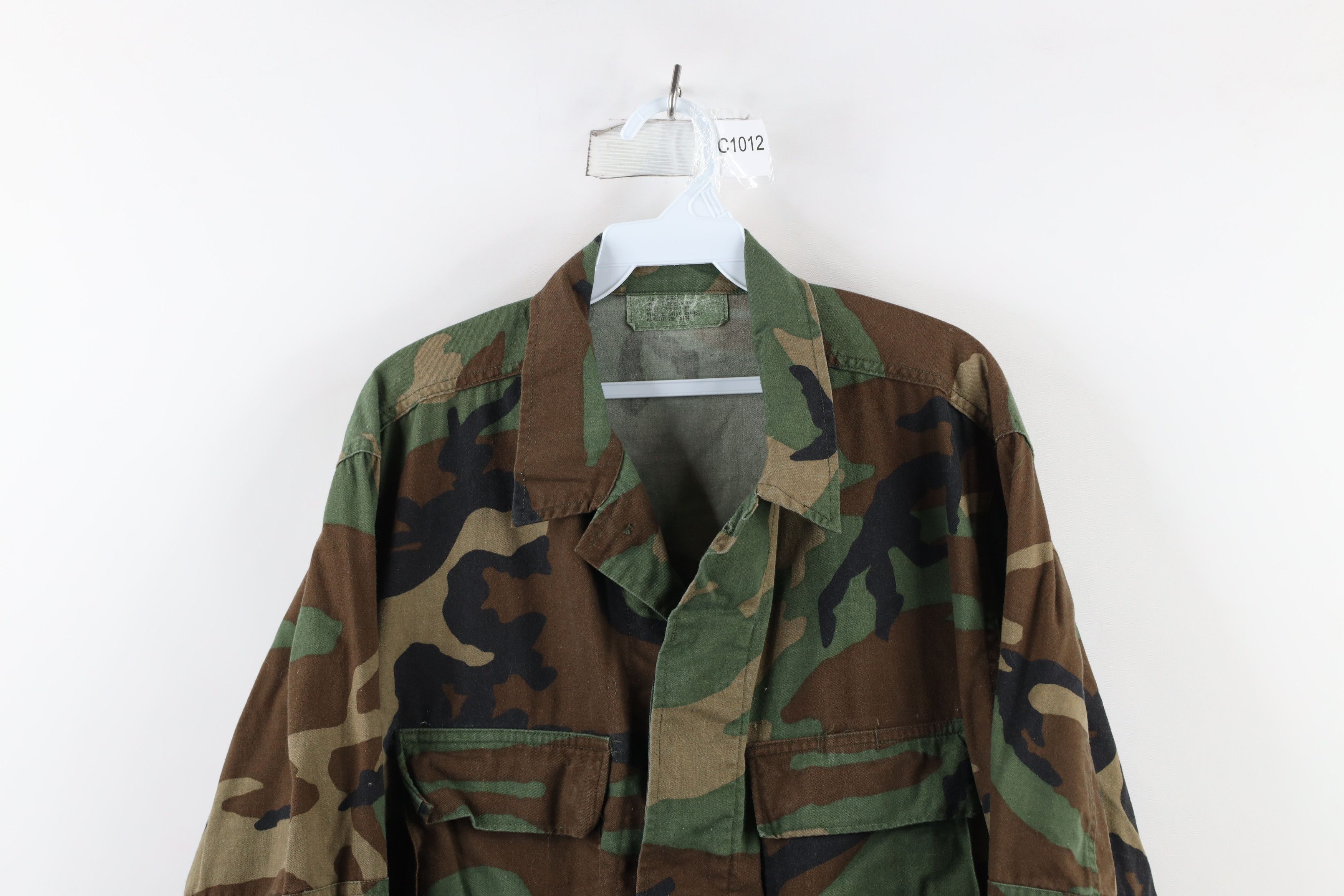 Vintage Vintage 90s Woodland Camouflage Combat Coat Jacket USA Size US M / EU 48-50 / 2 - 2 Thumbnail