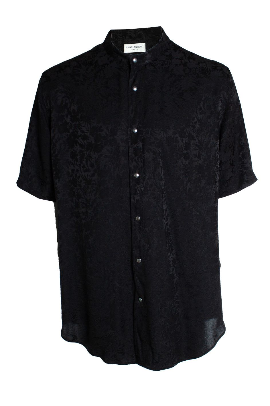 Saint Laurent Paris Saint Laurent, Black silk short sleeve floral printed shirt Size US M / EU 48-50 / 2 - 1 Thumbnail
