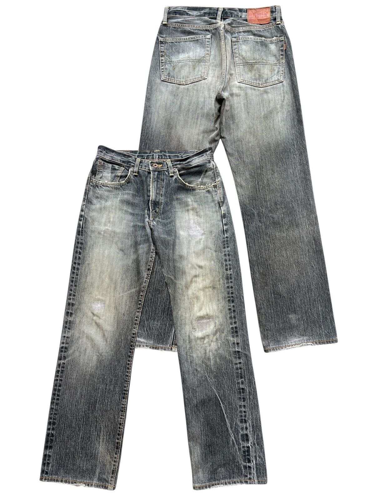 Edwin Vintage Edwin 505ZX Selvedge Distressed Denim Jeans 31x31 Size US 31 - 1 Thumbnail