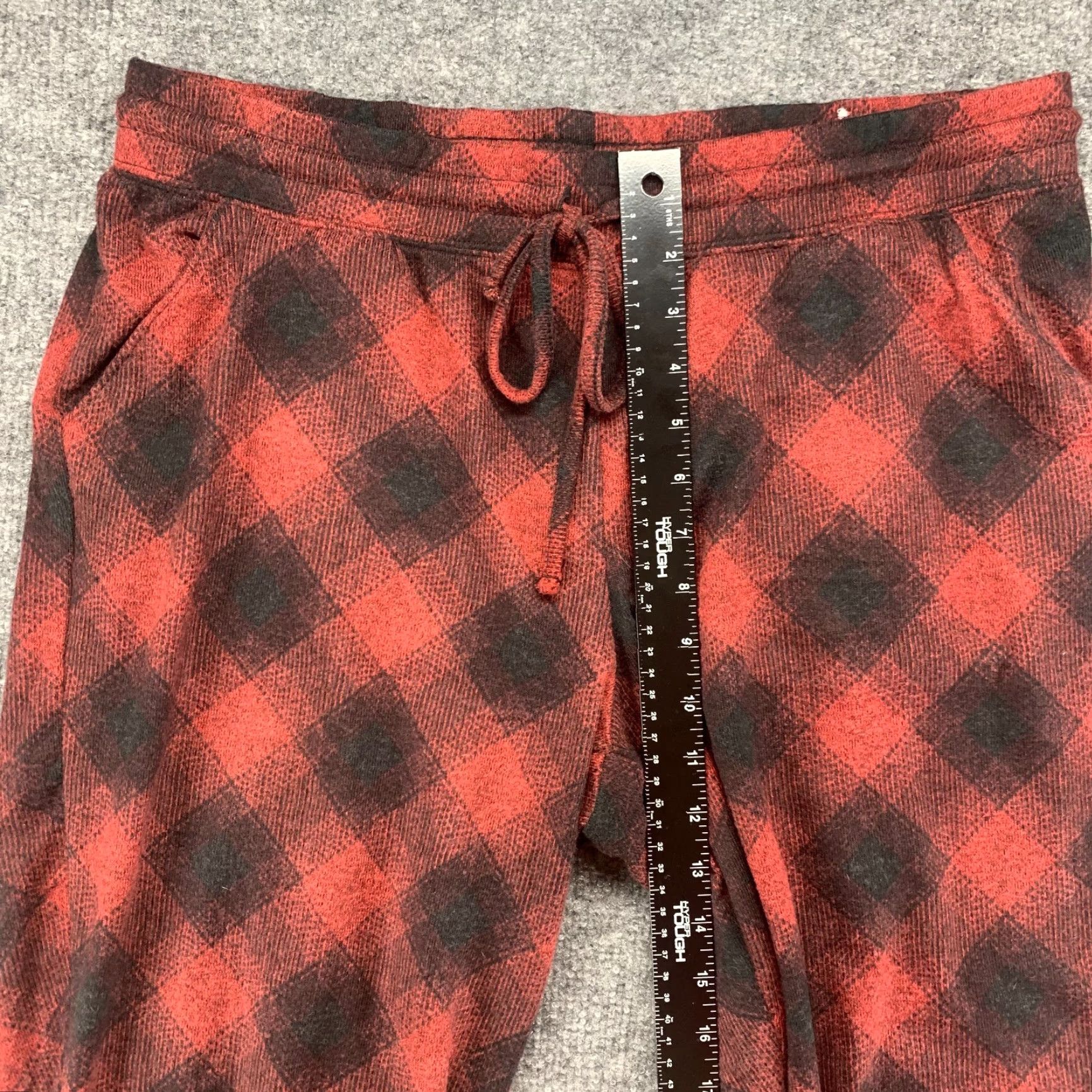 Vintage Maurices Pants Womens Large Red Plaid Jogger Stretch Pullon Drawstring Pocket 34 Size 36" / US 14 / IT 50 - 7 Thumbnail