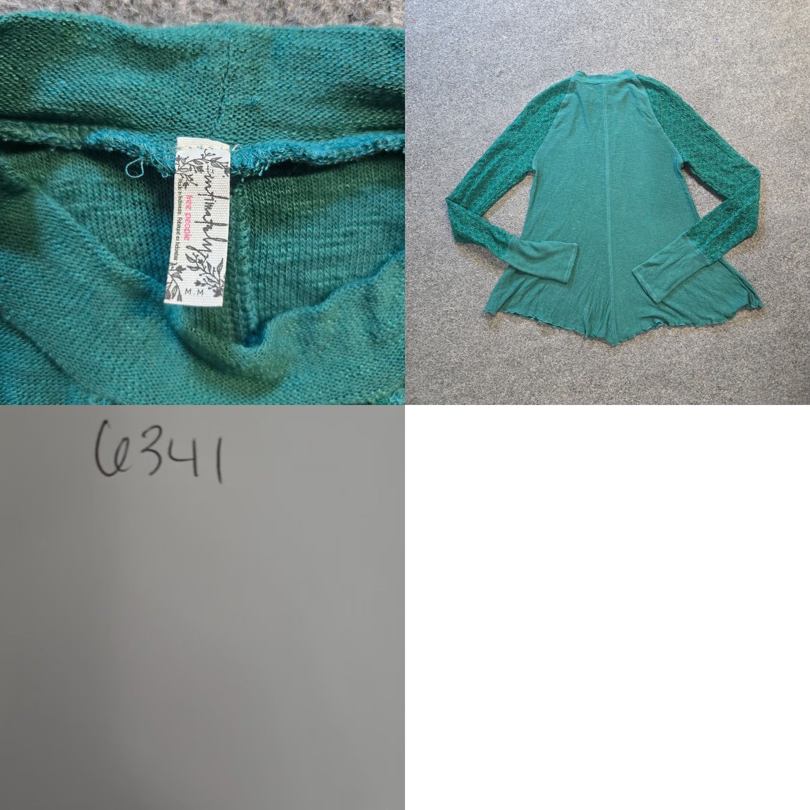 Free People Free People Top Womens Size Medium Green High Neck Lace Sleeve Holiday Casual Shirt Size M / US 6-8 / IT 42-44 - 8 Thumbnail