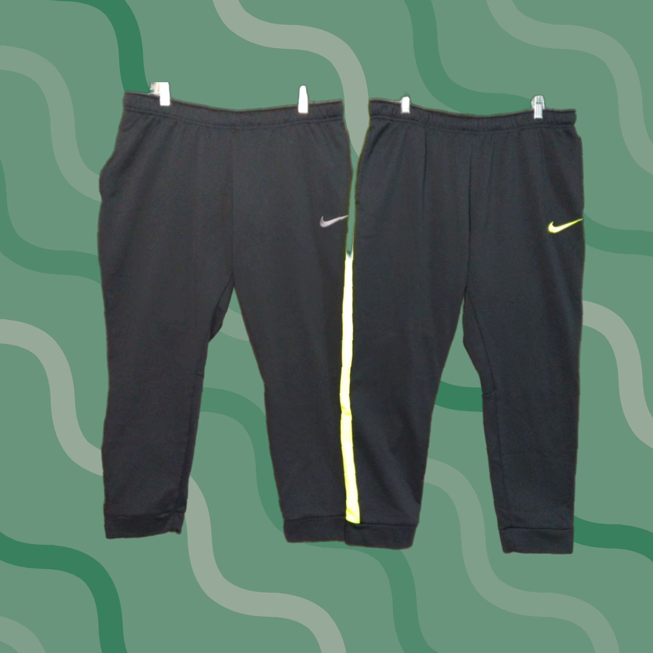 Nike Nike Therma Sweatpants Mens Large Black Jogger Lot of 2 | Gym Training Activewear Tapered Leg Pants Size US 33 - 1 Thumbnail