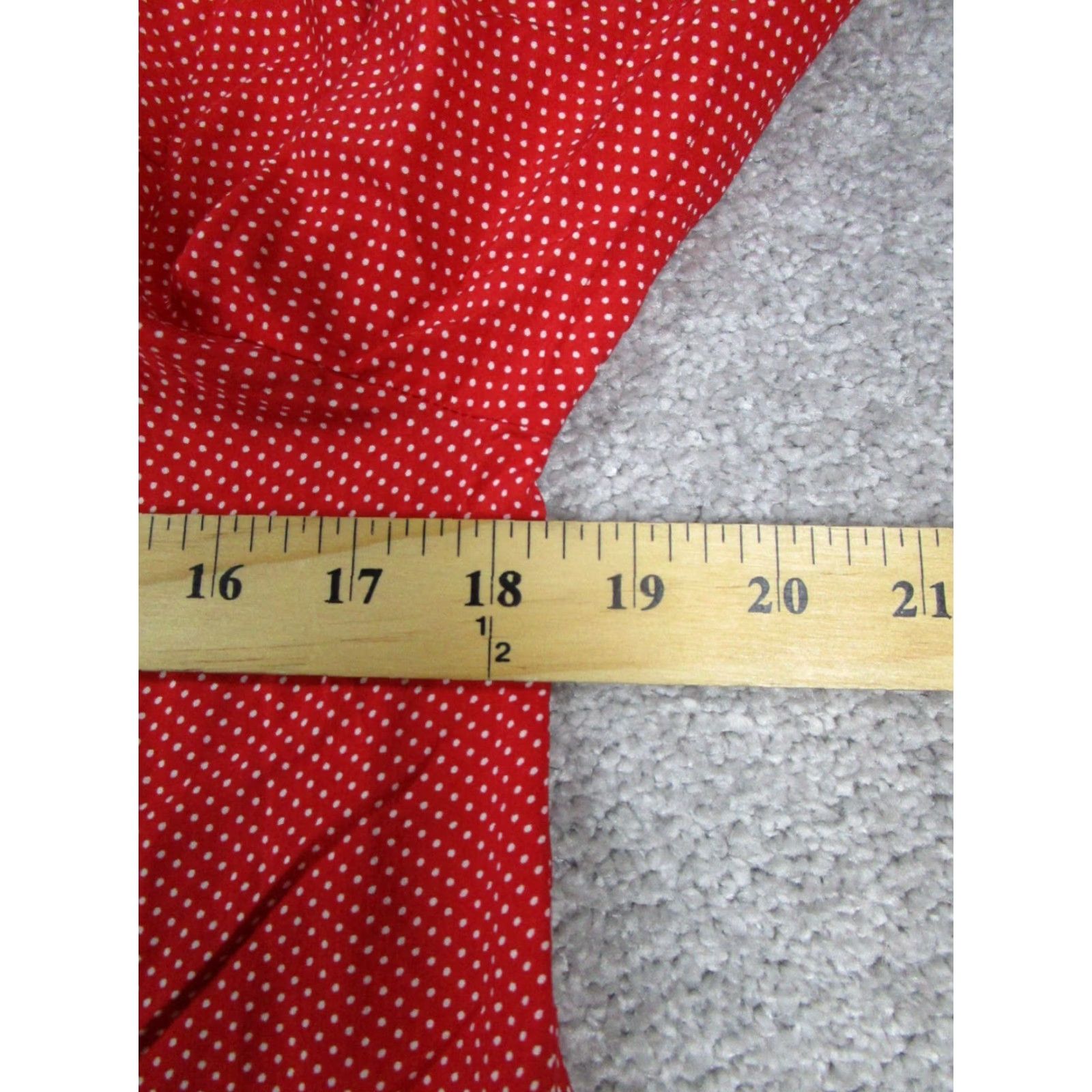 Vintage Maeve Shirt Womens XS Red White Polka Dot Blouse Long Sleeve Collared Closure Button Rayon Fabric Regular Womens Blouse Maeve Size XS / US 0-2 / IT 36-38 - 6 Thumbnail