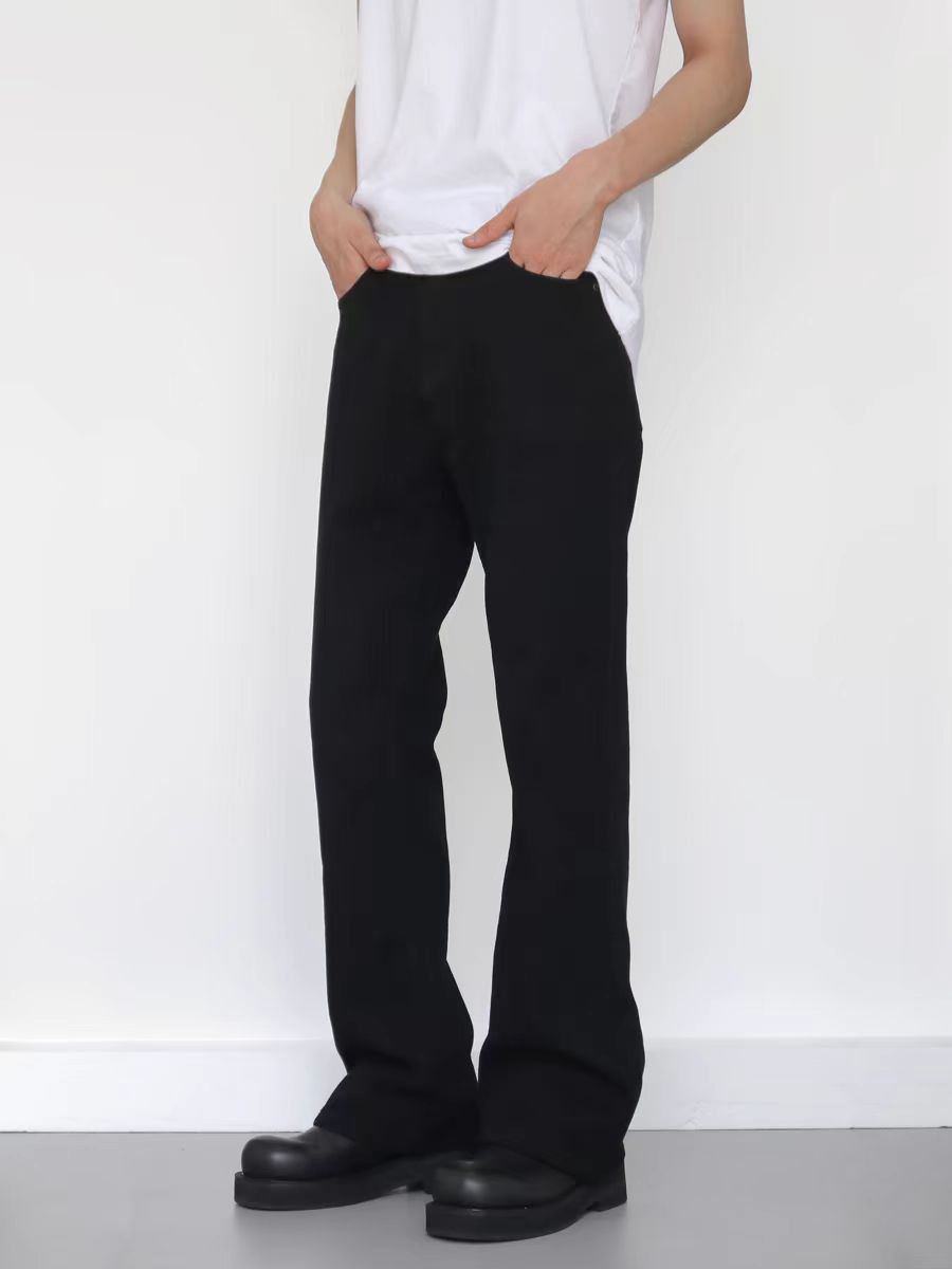 Japanese Brand × Jean Black Loose Straight Leg Wide Jeans Size US 33 - 4 Thumbnail