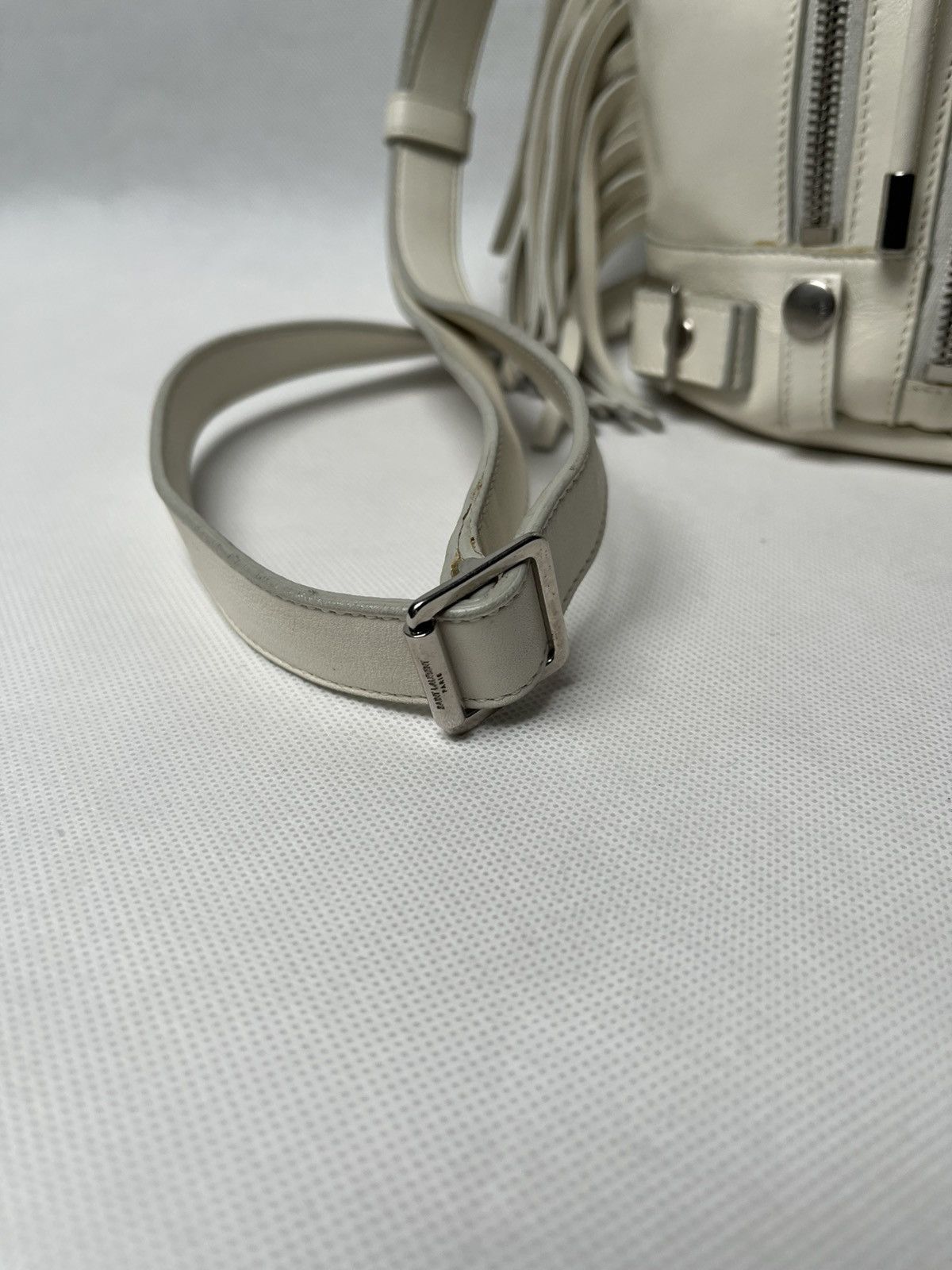 Saint Laurent Paris Saint Laurent Paris mini rider white zipper shoulder bag Size ONE SIZE - 4 Thumbnail