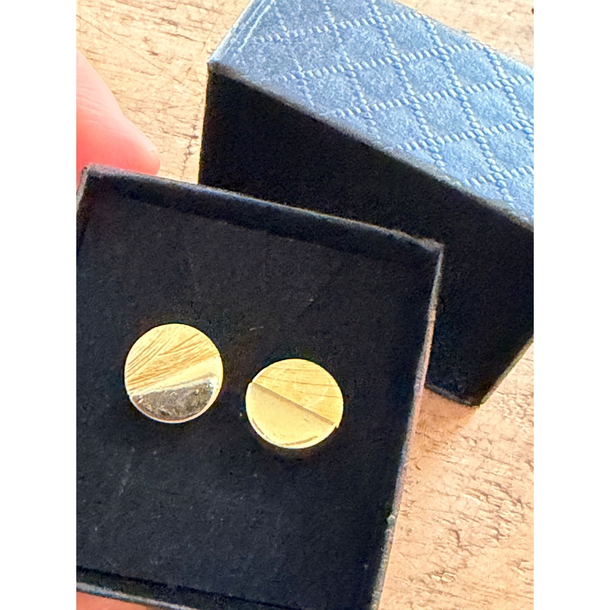 Other Gold & Silver Round Cufflinks With Textured Design In Black Size ONE SIZE - 3 Thumbnail