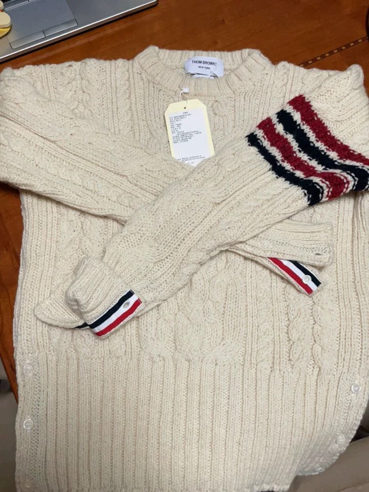 Thom Browne Thom Browne White sweater Size US S / EU 44-46 / 1 - 1 Thumbnail