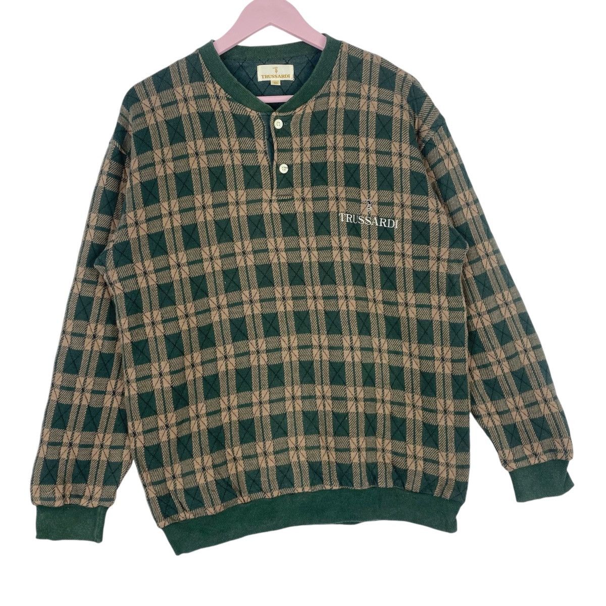 Trussardi Trussardi Half Button Sweathsirt Crewneck Pullover Jumper Size US L / EU 52-54 / 3 - 4 Thumbnail