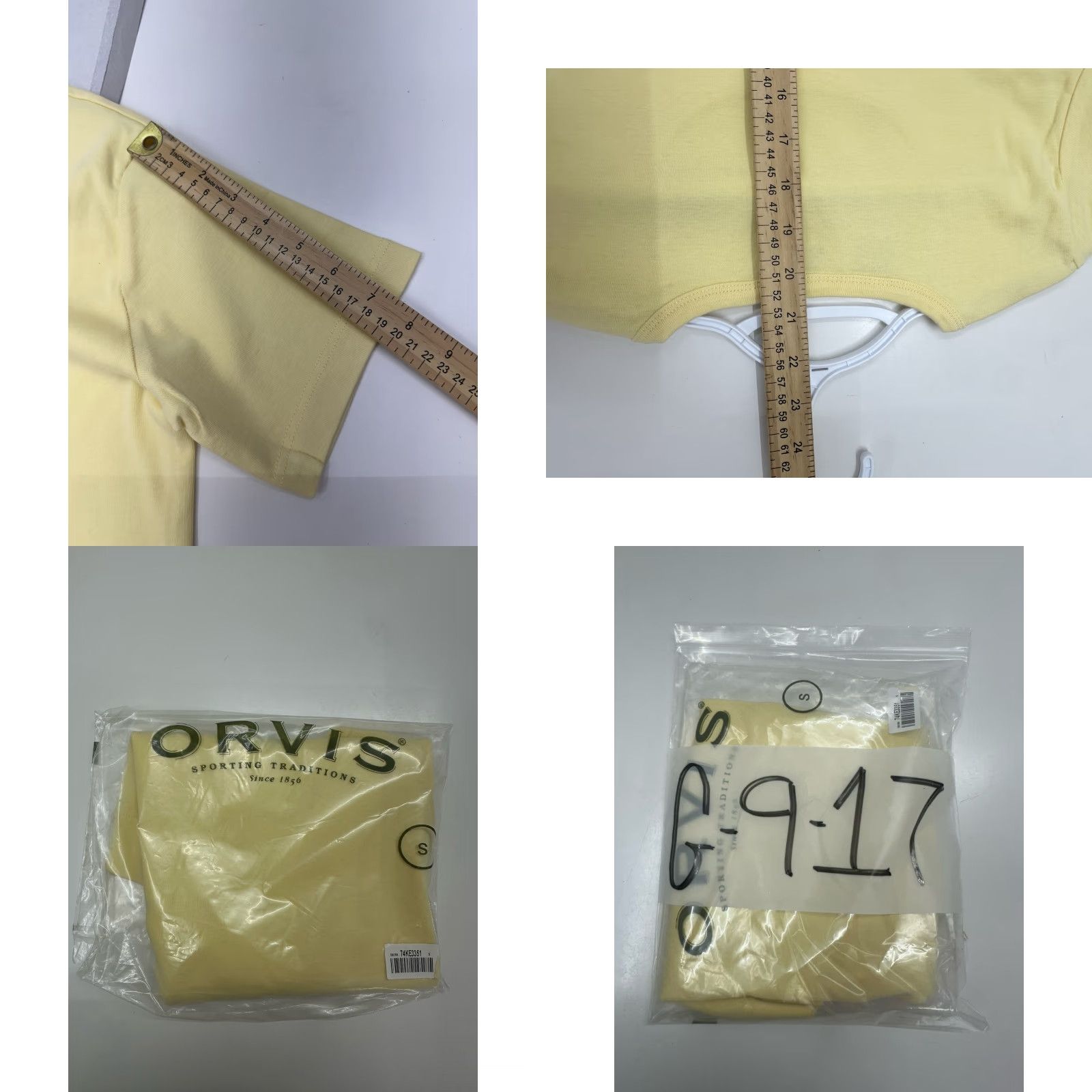 Orvis VINTAGE Orvis Shirt Women’s S Yellow Short Sleeve Round Neck Cotton NWTs Size S / US 4 / IT 40 - 8 Thumbnail