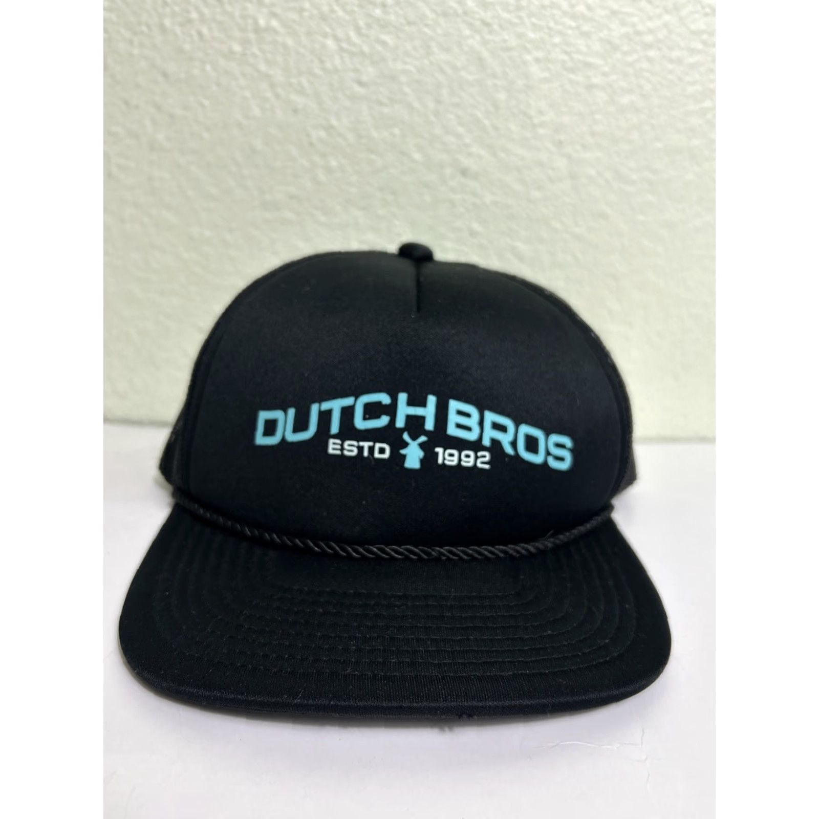 Vintage Dutch Bros Trucker Hat Cap Roped Strap Back Adjustable Unisex Adults Black Logo Seasonal Casual Style Size ONE SIZE - 2 Thumbnail