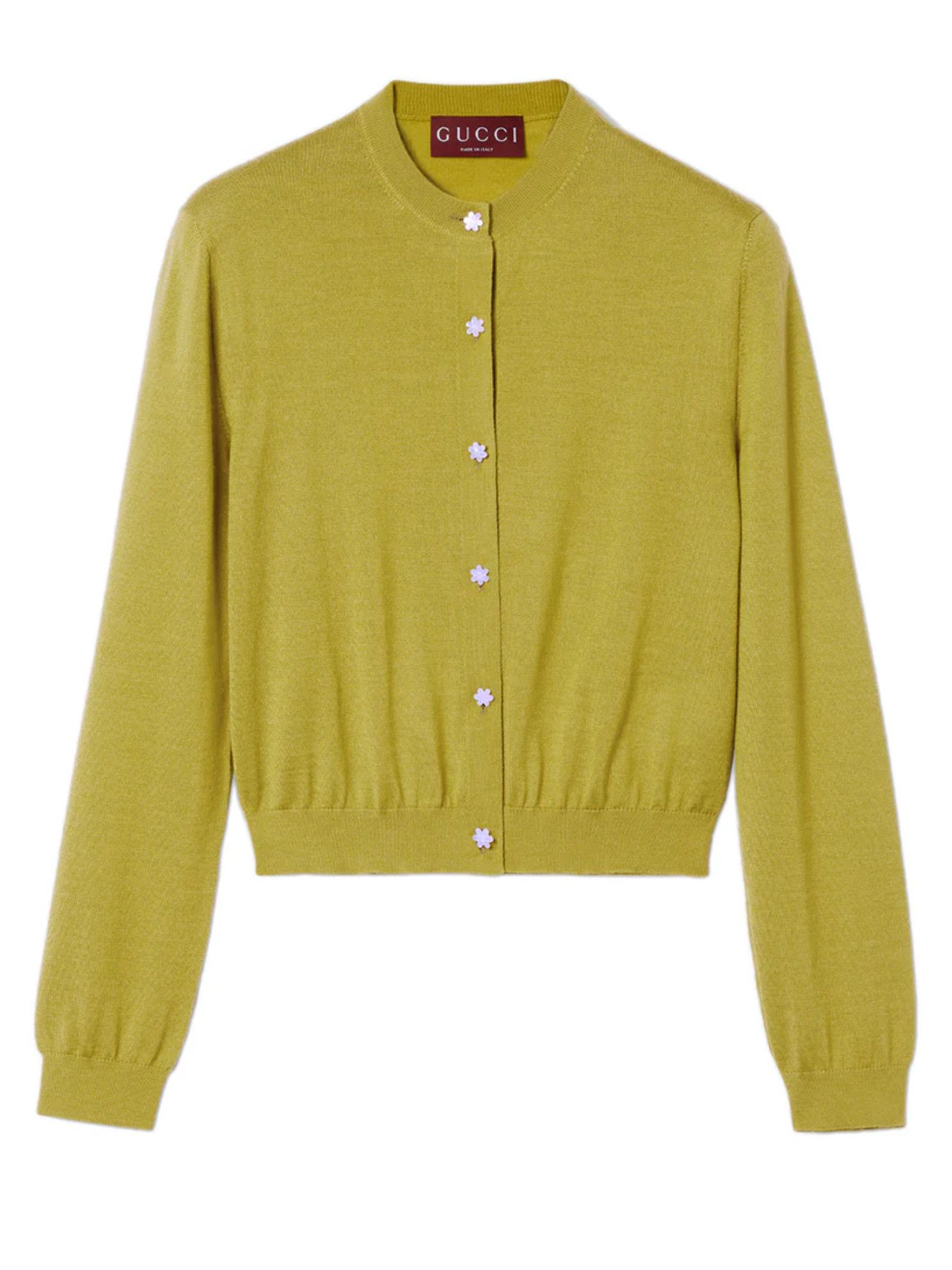 Gucci o1B3y1r0426 Super Fine Cashmere Silk Cardigan in Green Size L / US 10 / IT 46 - 1 Thumbnail