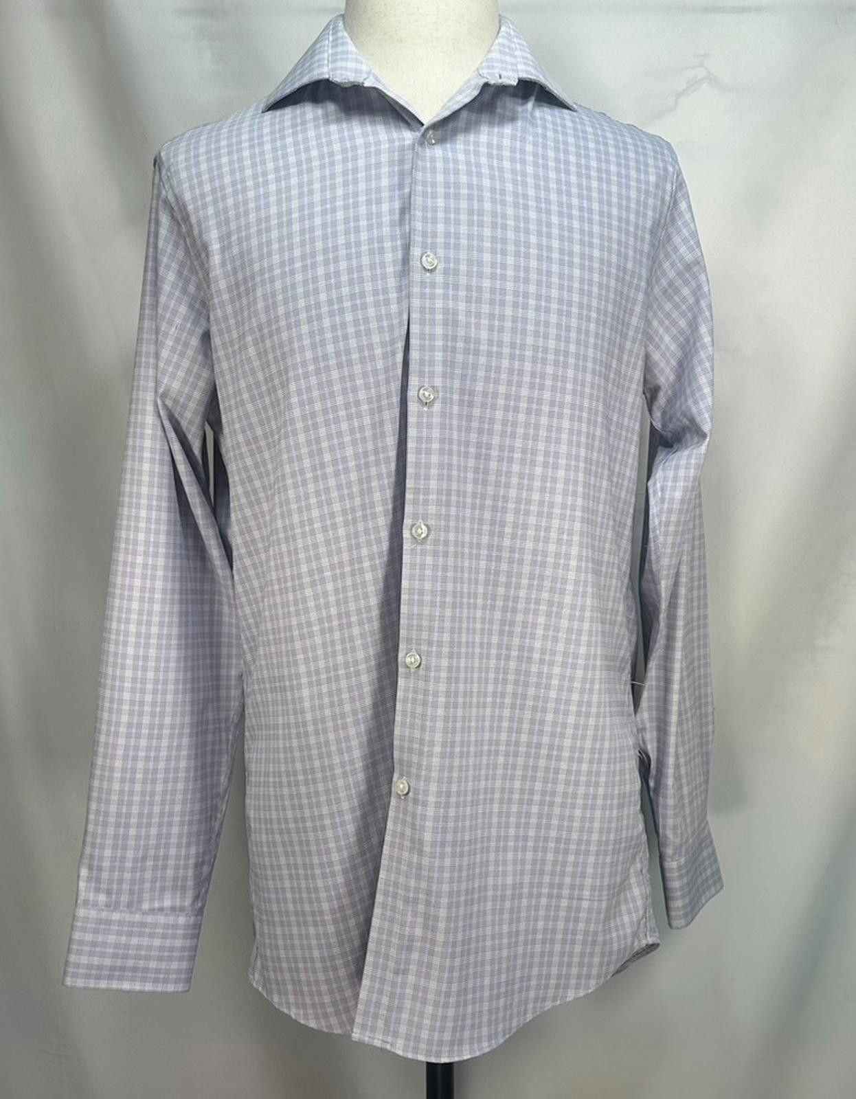 Perry Ellis Perry Ellis Check Pattern Button Down Shirt Blue 15.5/34-35 Size 42R - 1 Thumbnail
