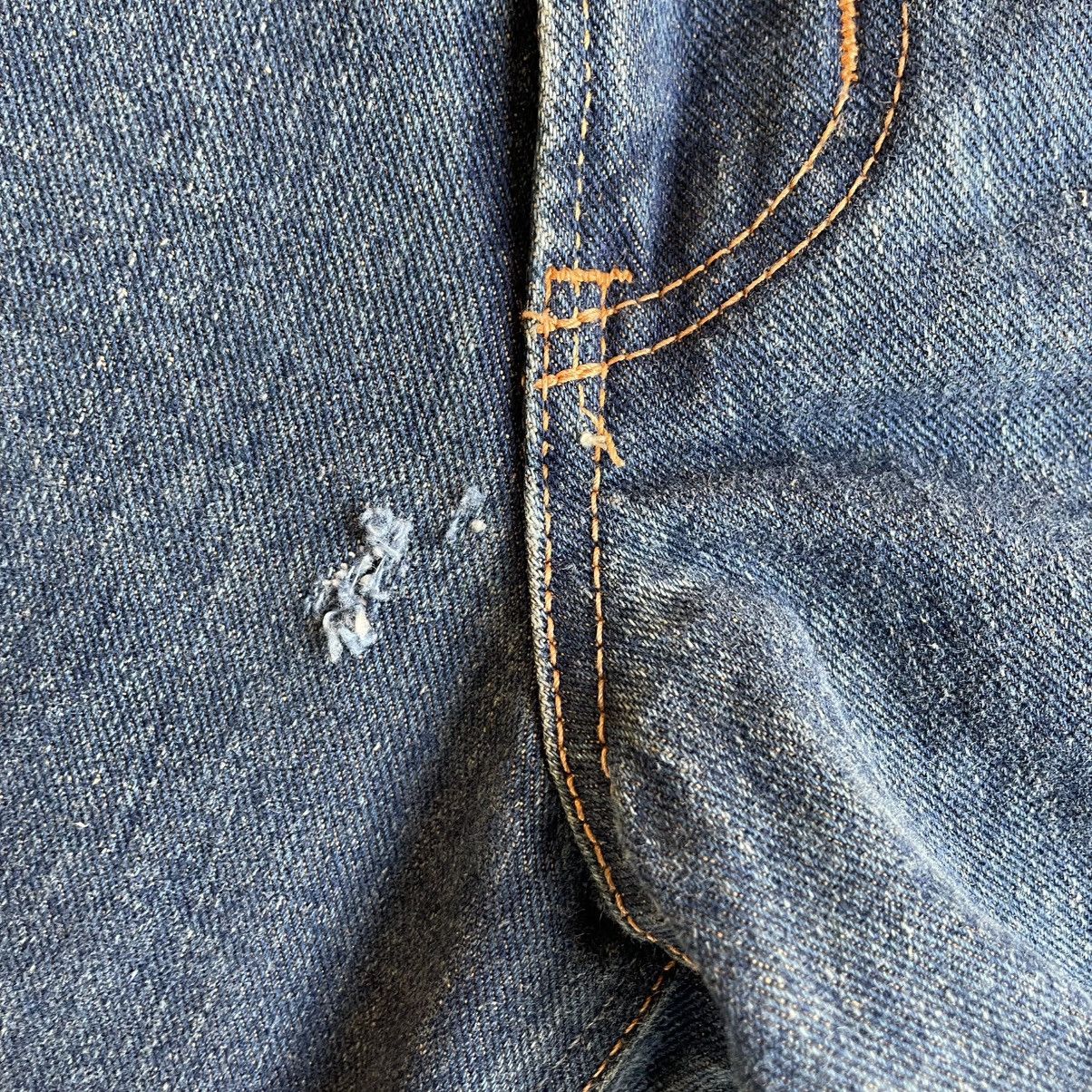 Edwin 🔥Vintage Edwin 404 Japan Made Ripped Dark Blue Denim Jeans Size US 38 / EU 54 - 8 Thumbnail