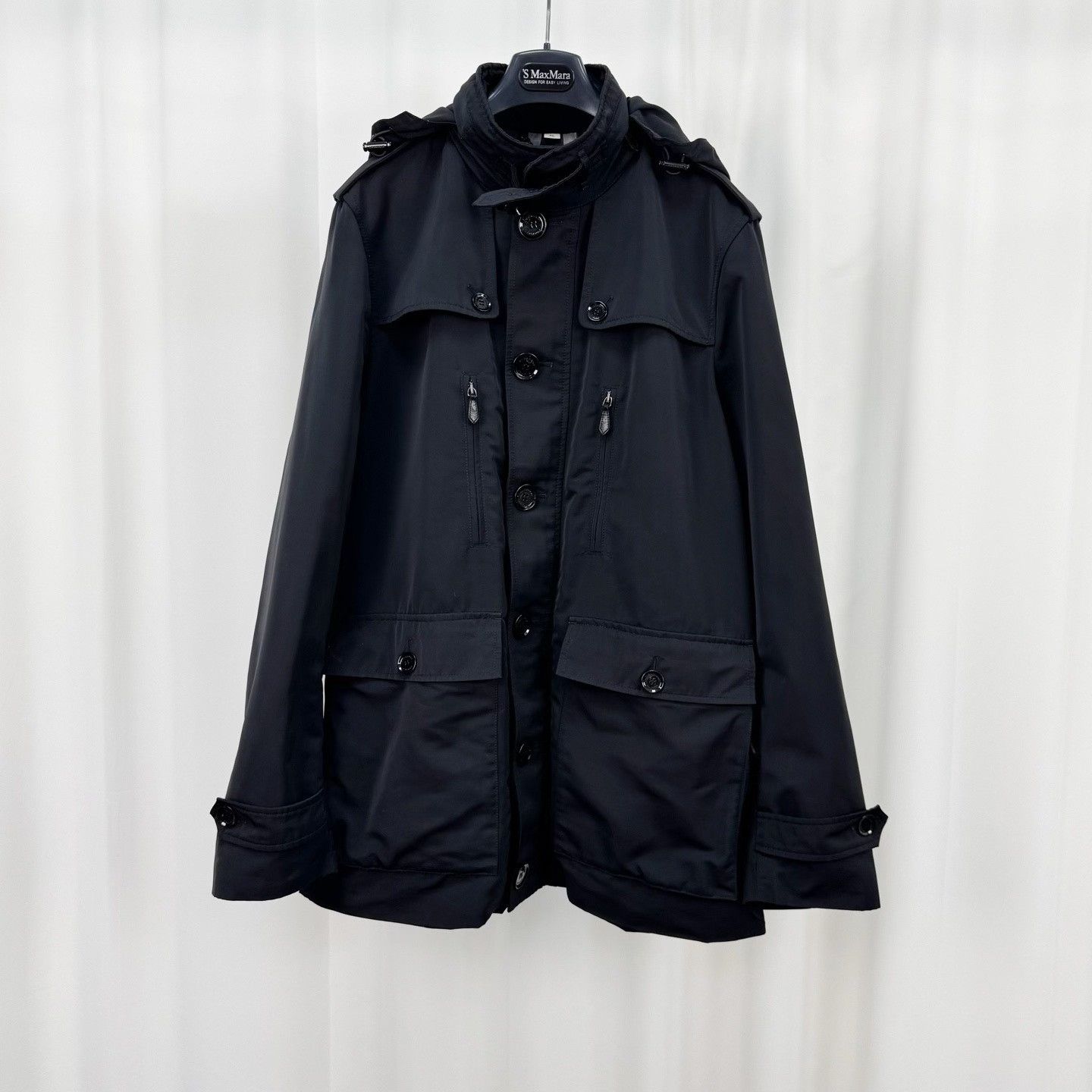 Burberry Burberry Black Trench Coat with Check Lining Size US XL / EU 56 / 4 - 1 Thumbnail