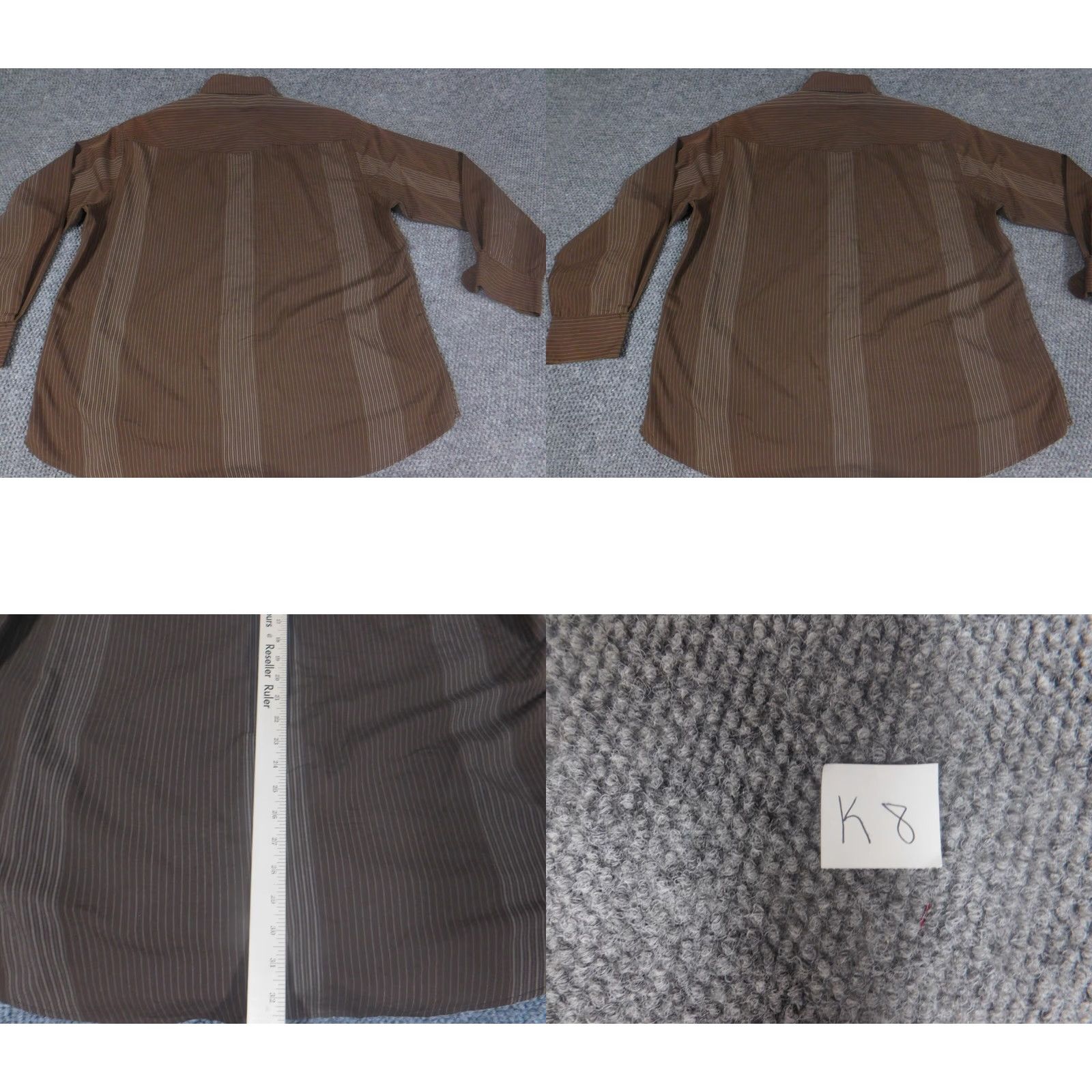 Phat Farm Phat Farm Shirt Mens XL Brown Button-Down Striped Knit Cotton Long Sleeve Classic Hip Hop Size US XL / EU 56 / 4 - 8 Thumbnail
