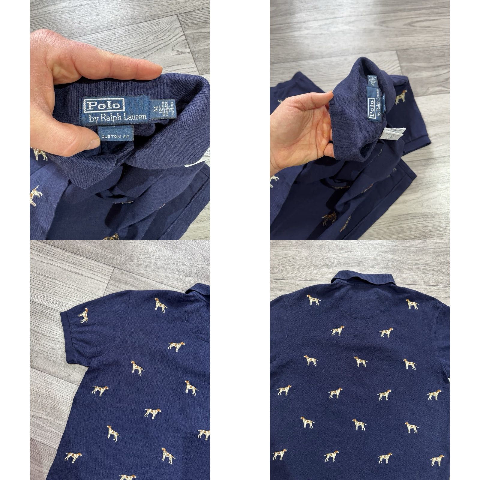 Polo Ralph Lauren VINTAGE Polo Ralph Lauren Custom Fit Embroidered Dog Navy Blue Polo Men's M Size US M / EU 48-50 / 2 - 9 Thumbnail