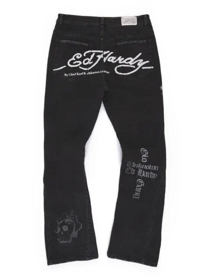 Ed Hardy × Glo Gang × Unknown London Unknown London x Glo Gang x Cheif Keef Jeans Size US 32 / EU 48 - 2 Thumbnail