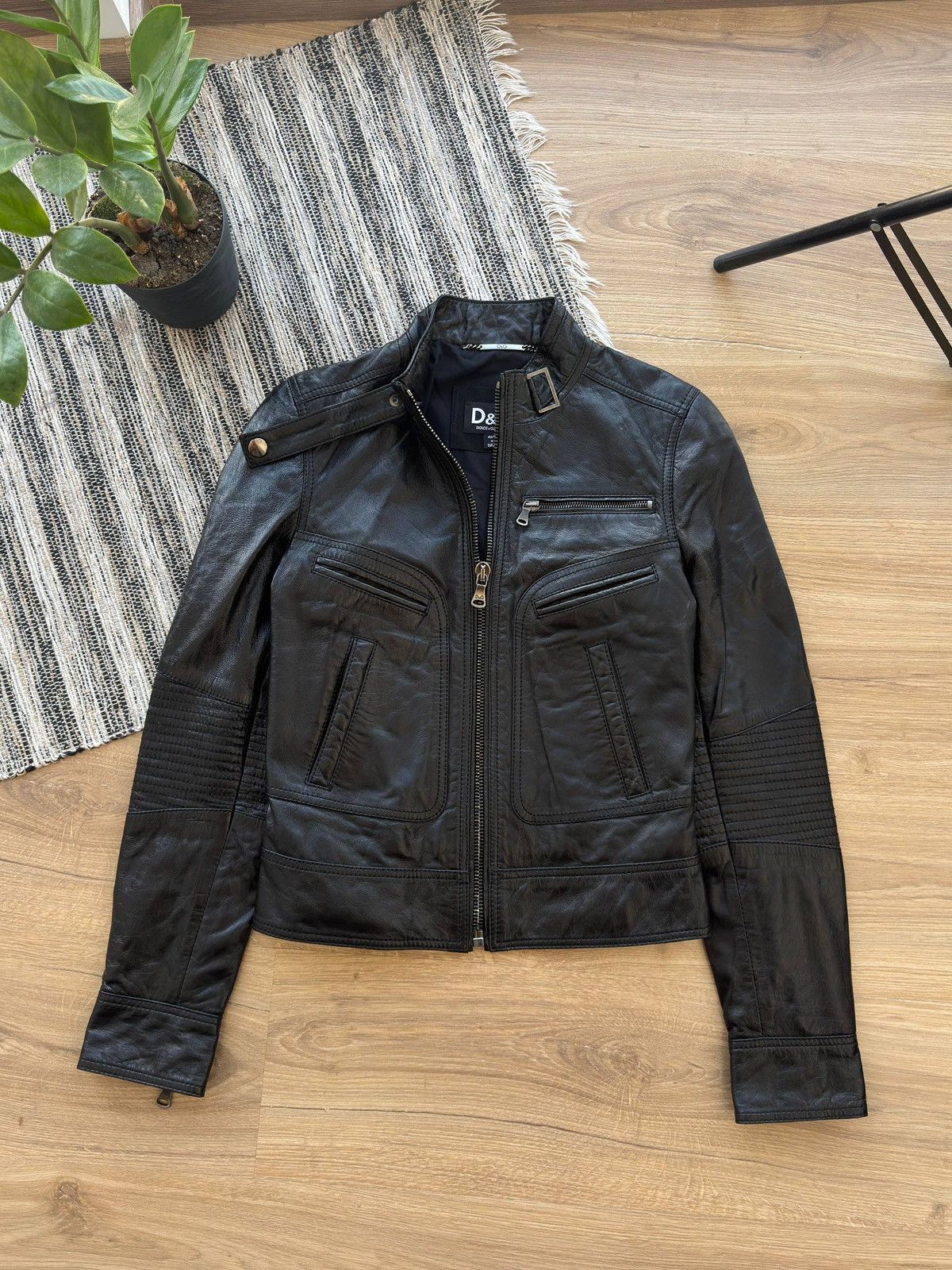 Dolce & Gabbana DOLCE & GABBANA LEATHER JACKET MOTORCYCLE WOOMEN’S LUXURY Size XS / US 0-2 / IT 36-38 - 2 Thumbnail