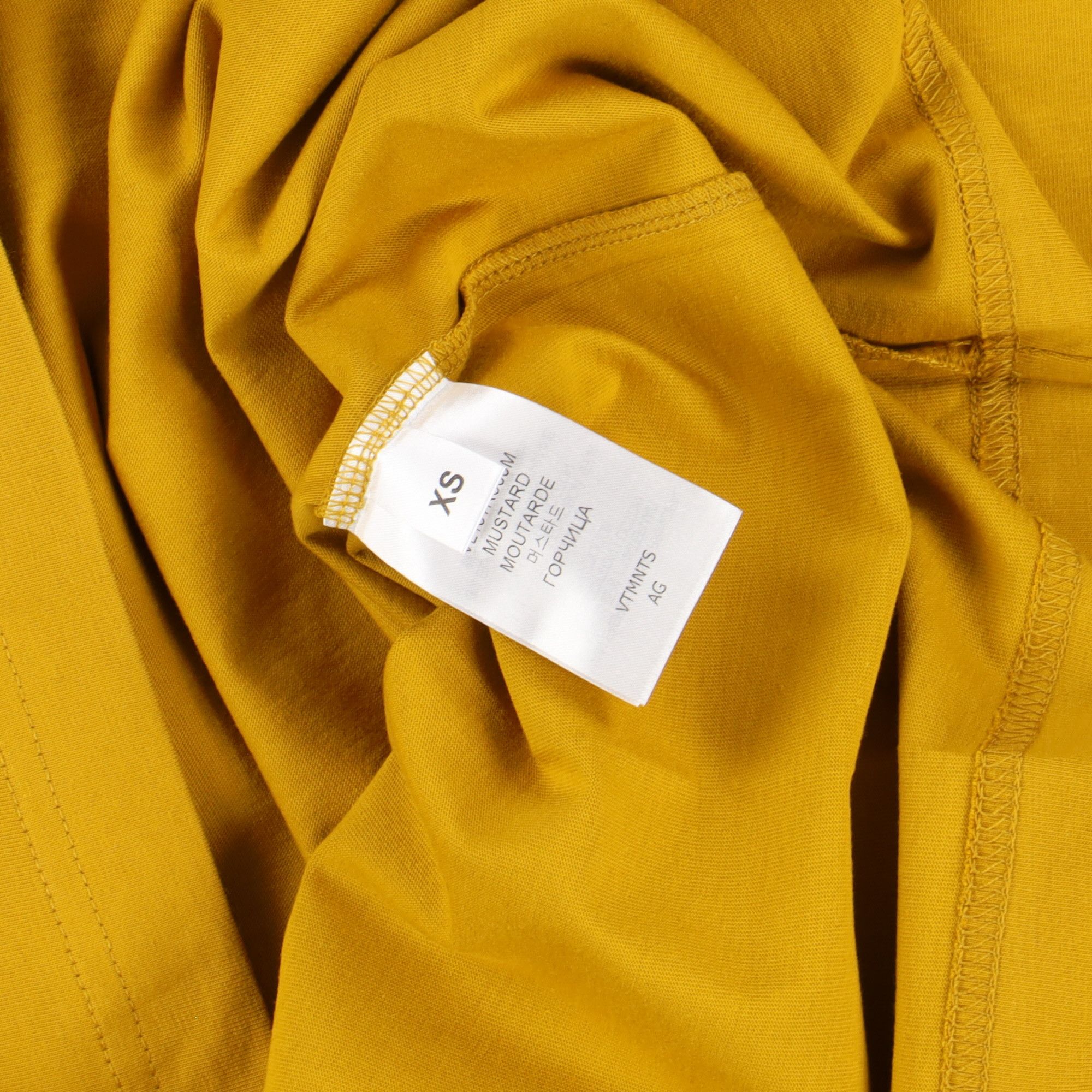 Vetements VTMNTS Mustard Embroidered College Logo T-Shirt Size XS / US 0-2 / IT 36-38 - 6 Thumbnail
