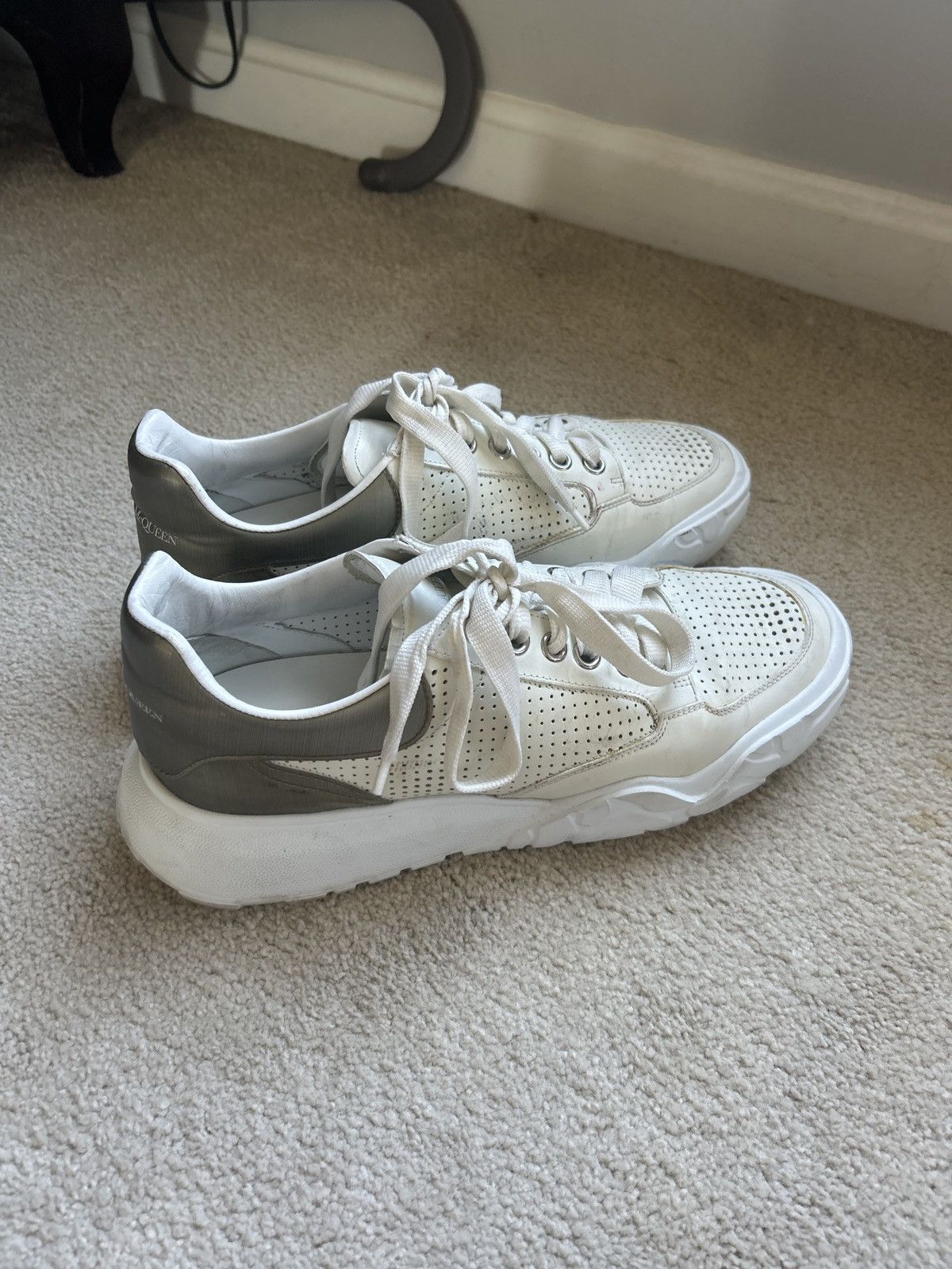 Alexander McQueen Alexander McQueen Perforated Court Sneakers Size US 8.5 / EU 41-42 - 1 Thumbnail