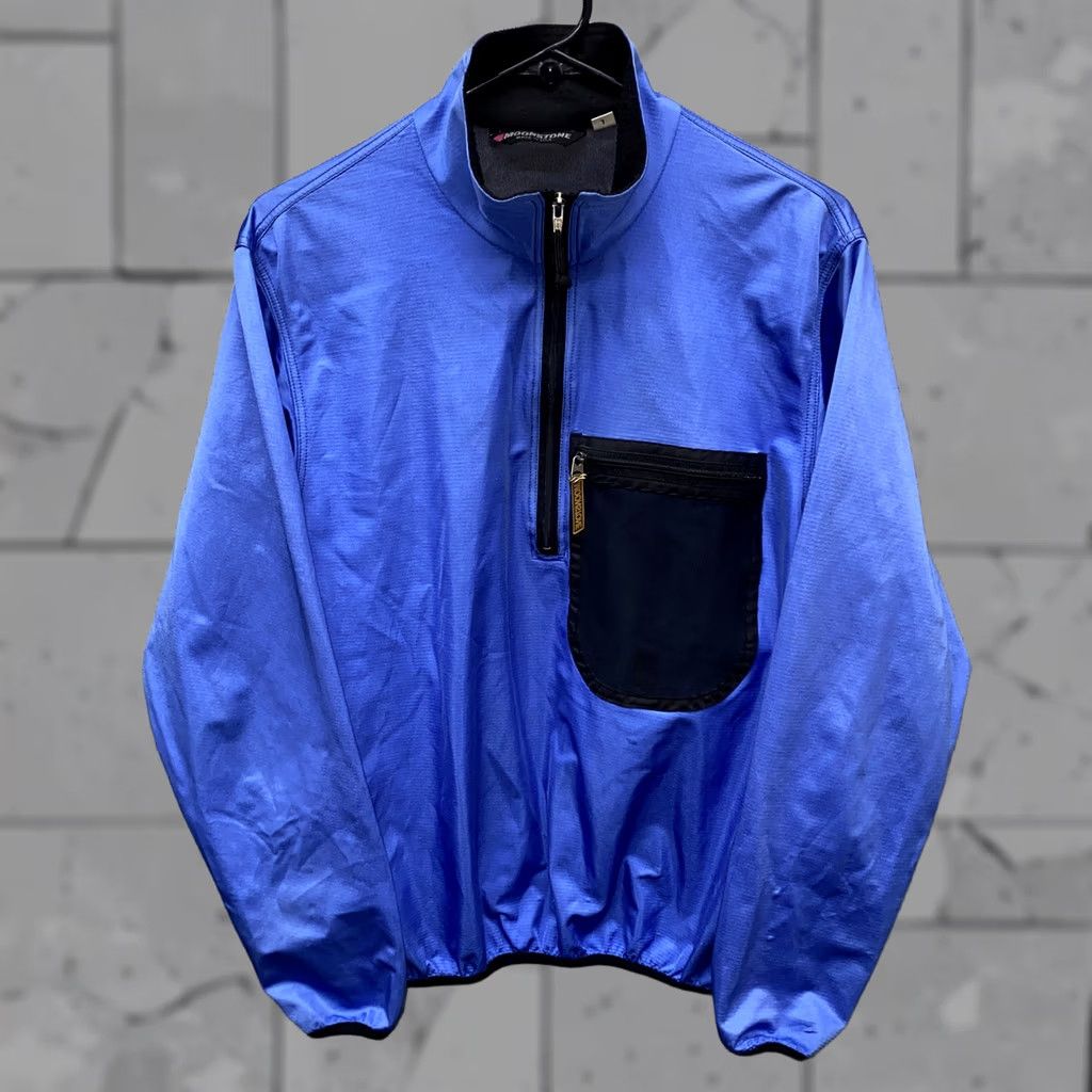 Vintage Moonstone Jacket Womens L Blue Women Black Nylon Zip Pullover Size Size L / US 10 / IT 46 - 1 Thumbnail