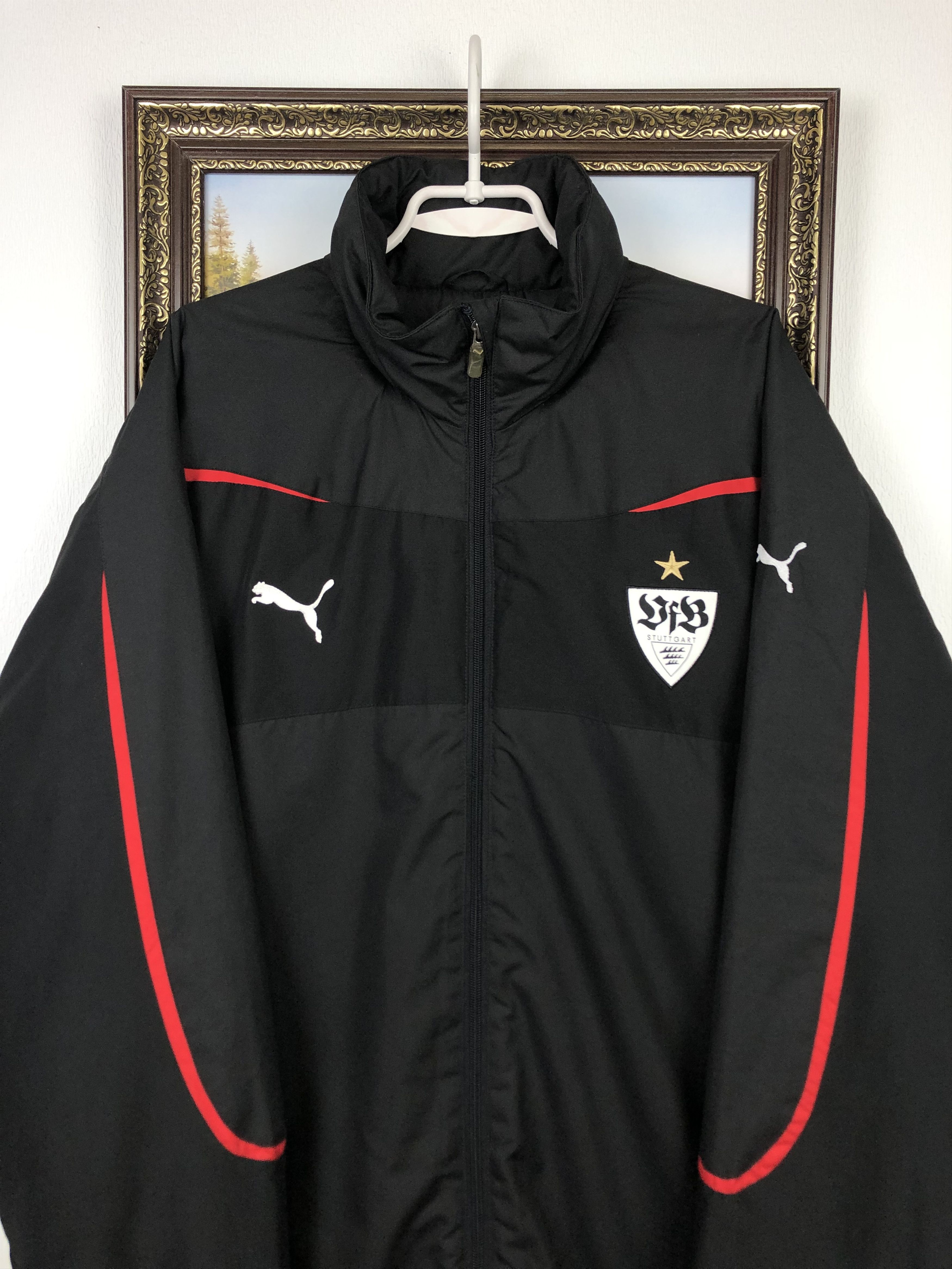 Puma Vintage Stuttgart Football Jacket Soccer Warm Winter Bomber Size US XL / EU 56 / 4 - 2 Thumbnail