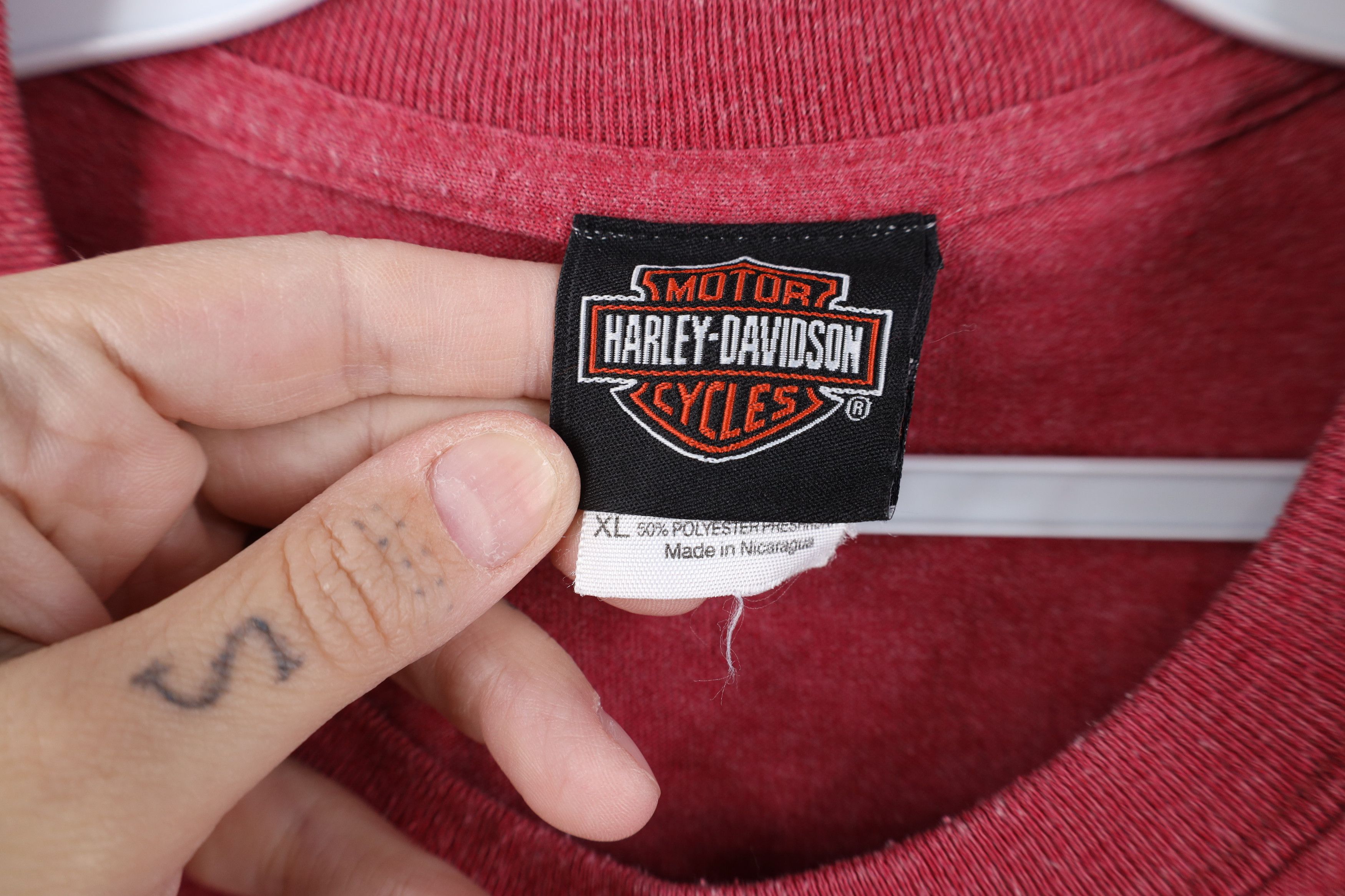 Harley Davidson Vintage Y2K Harley Davidson Spell Wings Eagle T-Shirt Red Size US XL / EU 56 / 4 - 6 Thumbnail