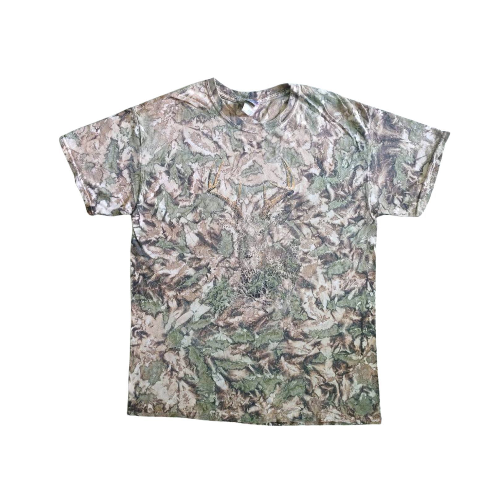 Gildan 00s bleached vtg t shirt deer green camouflage 21/28.5 Size US L / EU 52-54 / 3 - 1 Thumbnail