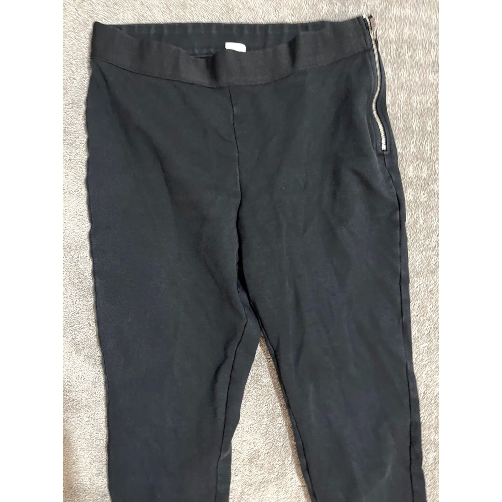 Gap Gap Pants Women Medium Black Side Zip Stretch Pull-On Slim Fit Size 32" / US 10 / IT 46 - 2 Thumbnail