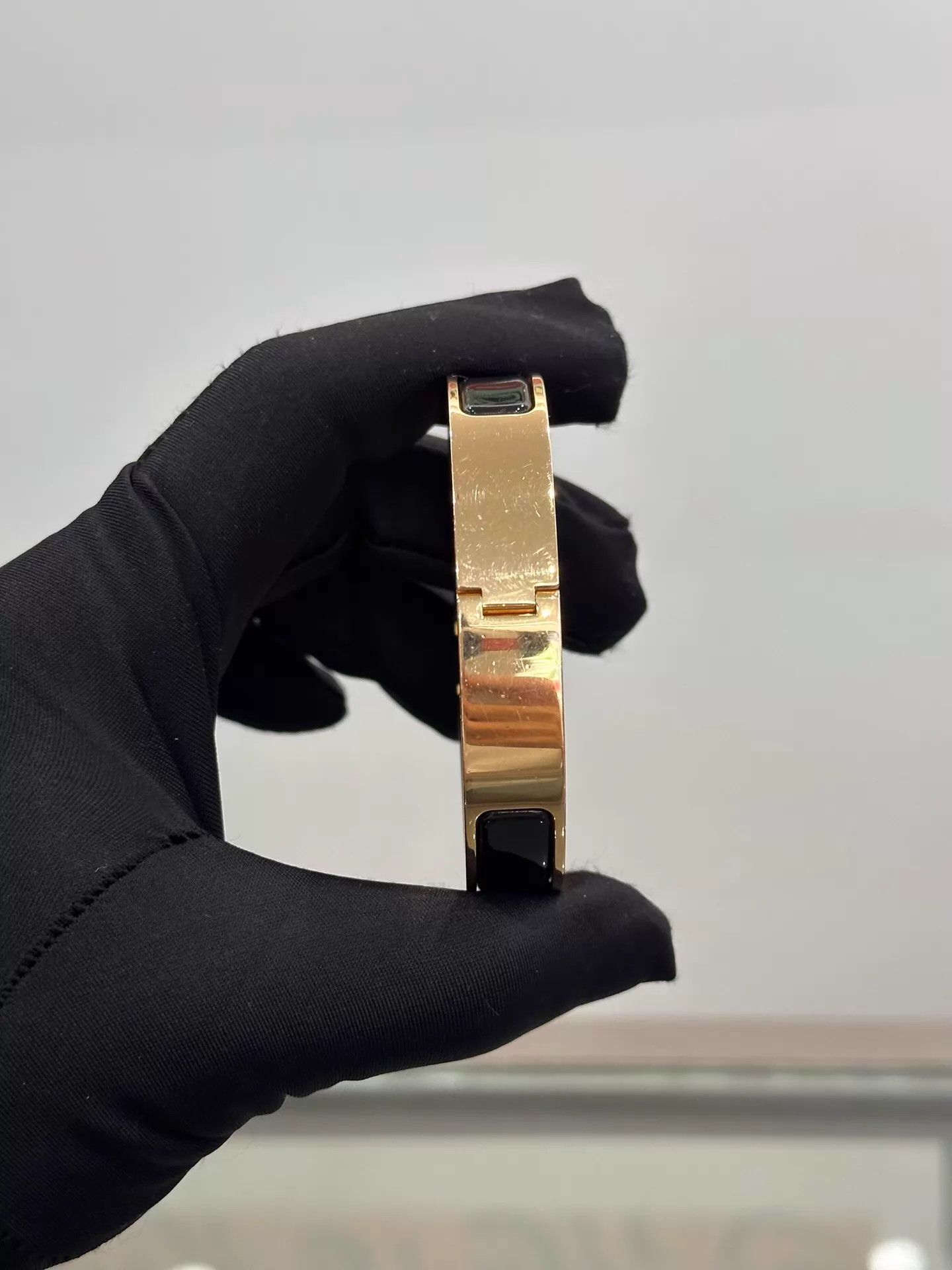 Hermes Hermes Clic H Black Enamel Gold H Bracelet GM Size ONE SIZE - 4 Thumbnail
