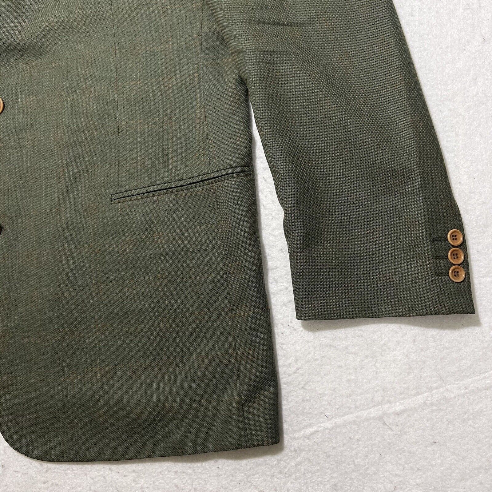 Other Cavelli Wool Windowpane Green Suit Jacket Carlanda Italy Size 46L - 4 Thumbnail