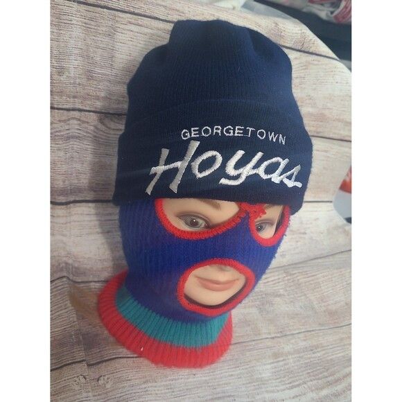 NCAA Vtg Georgetown Hoyas Script beanie hat Sports Specialties Size ONE SIZE - 2 Thumbnail