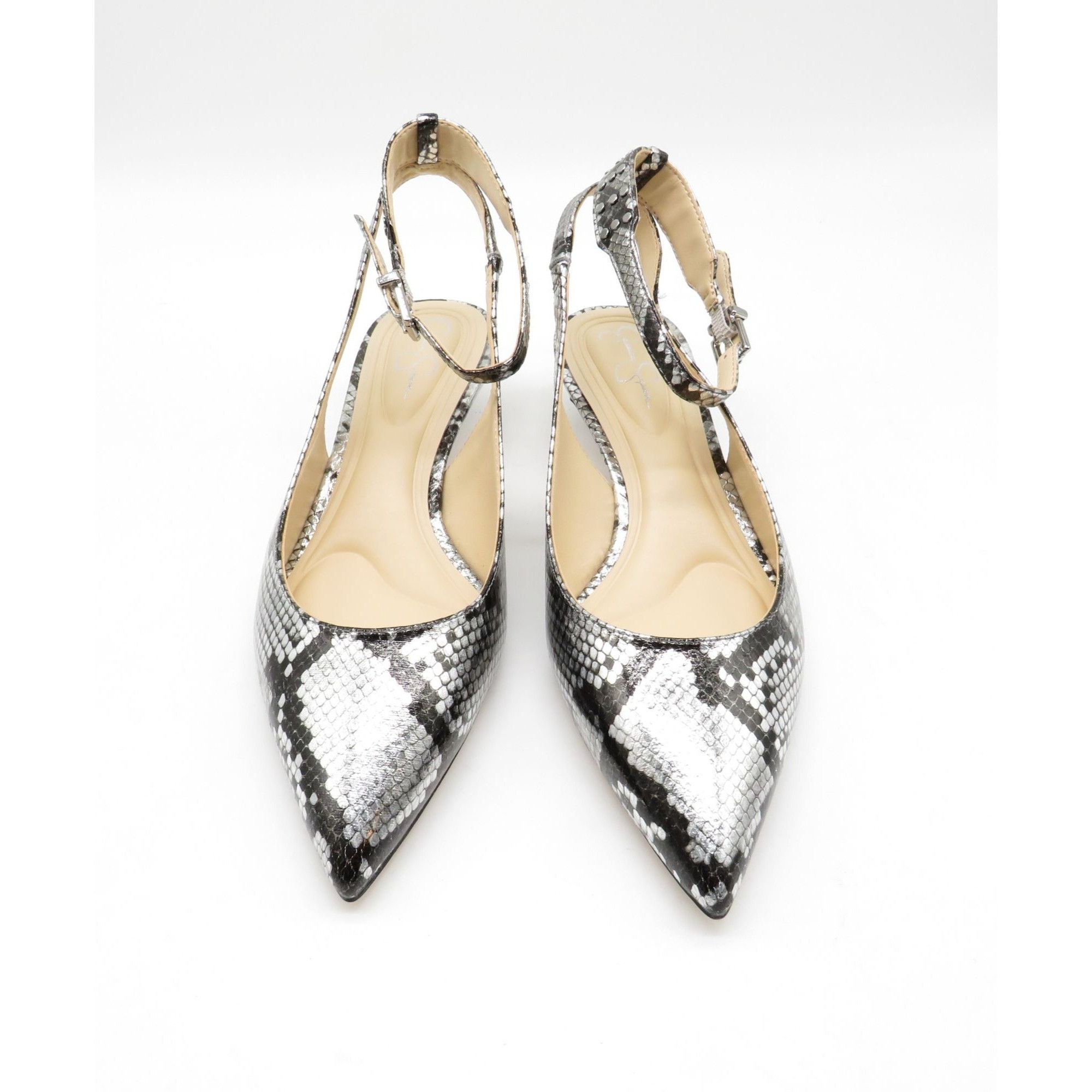 Jessica Simpson Jessica Simpson Metallic Snakeskin Ankle Strap Pointed Toe K Size US 7.5 / IT 37.5 - 3 Thumbnail