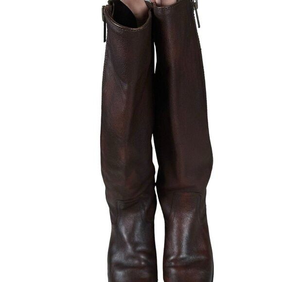 Frye FRYE Heath Women’s Sz 5.5 B Outside Zip Brown Leather Boots Size US 5.5 / IT 35.5 - 3 Thumbnail
