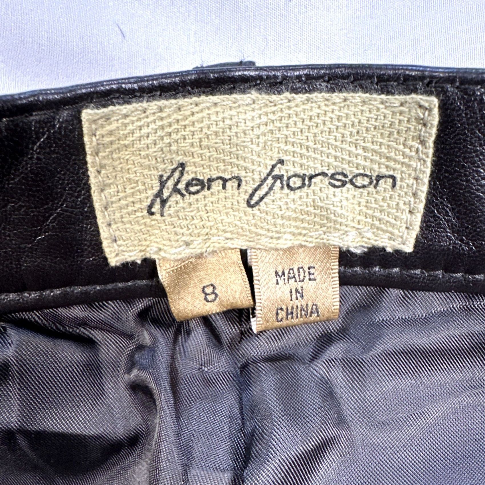 Vintage Rem Garson Women’s Pants Leather Brown Button Flat Front Size 8 Regular Size 30" / US 8 / IT 44 - 5 Thumbnail