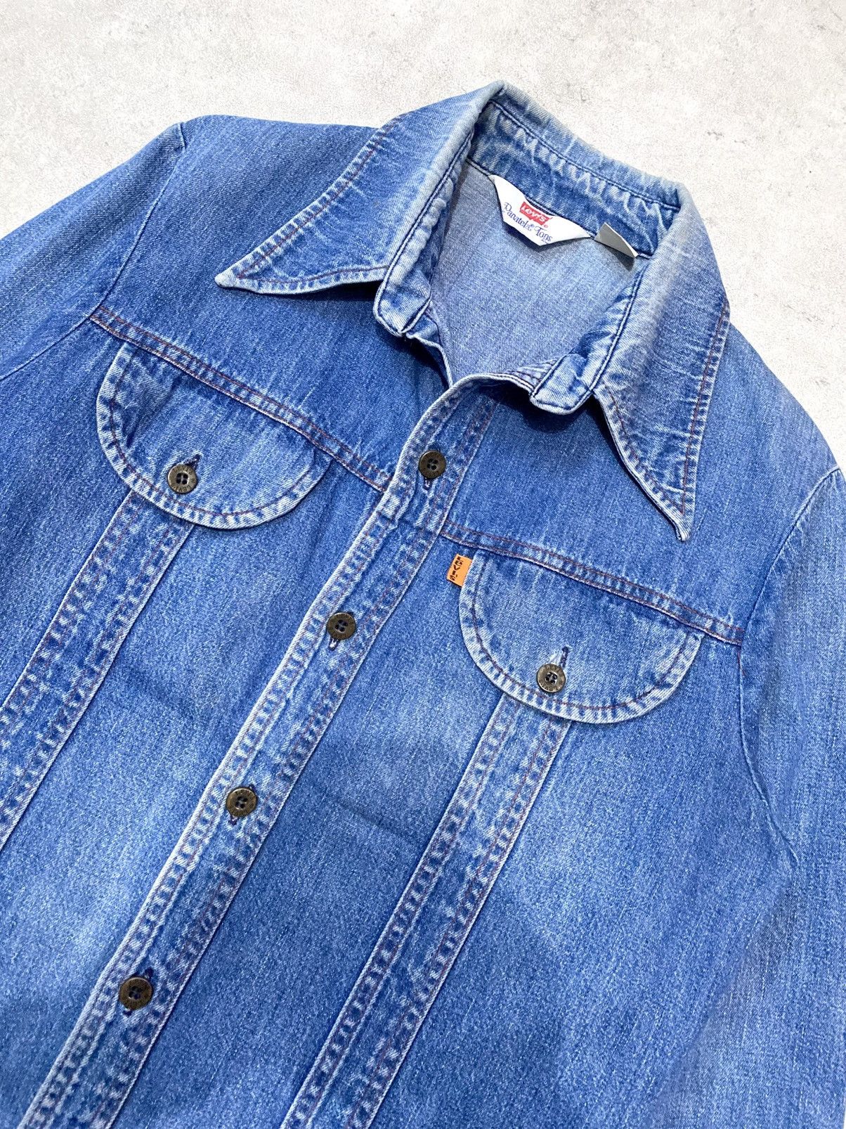 Levi's Vintage 70s Levis Panatela Orange Tab Denim Outershirt Size US M / EU 48-50 / 2 - 4 Thumbnail
