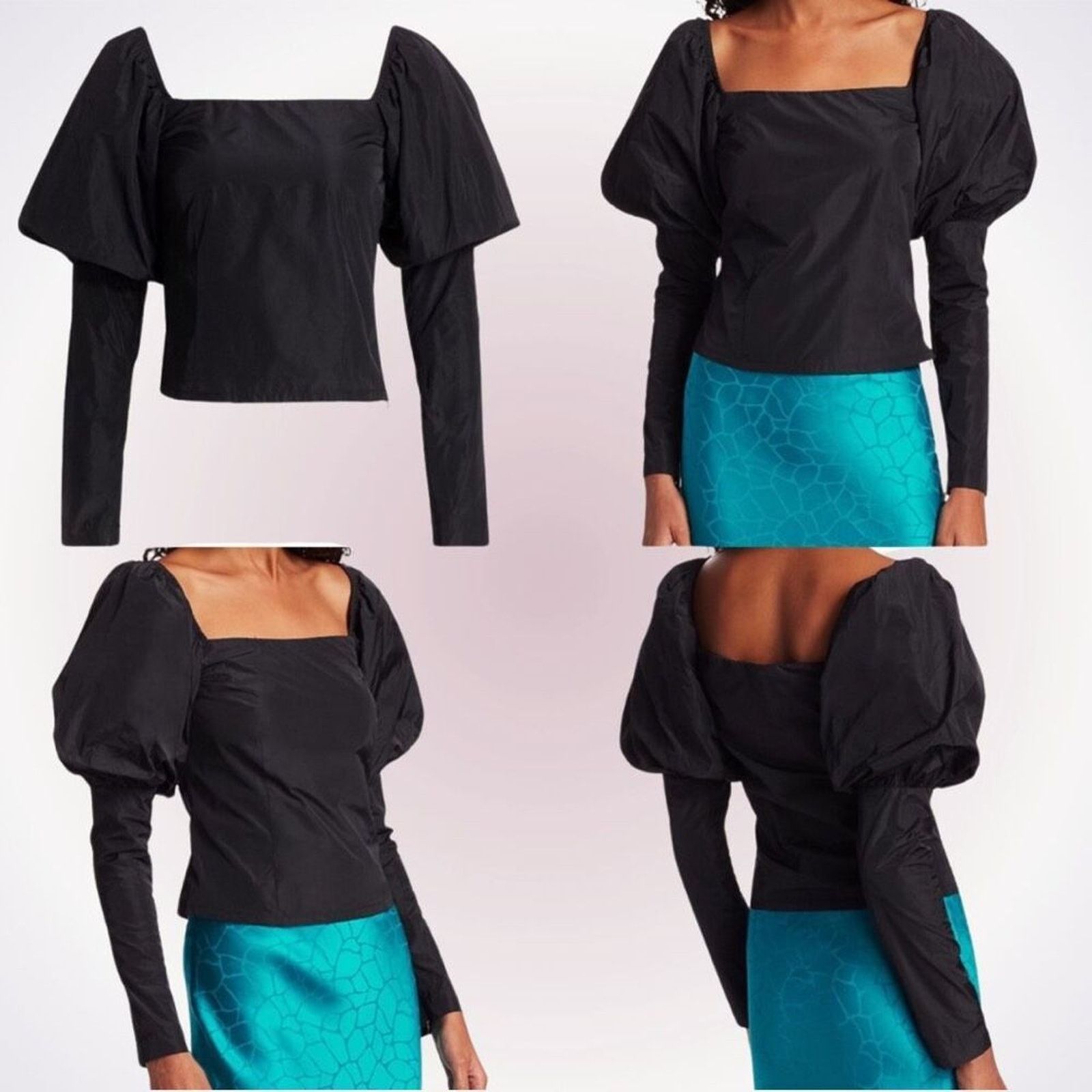 Other The Andamane Elsa puff sleeve taffeta black blouse | Sz XS Size XS / US 0-2 / IT 36-38 - 1 Thumbnail