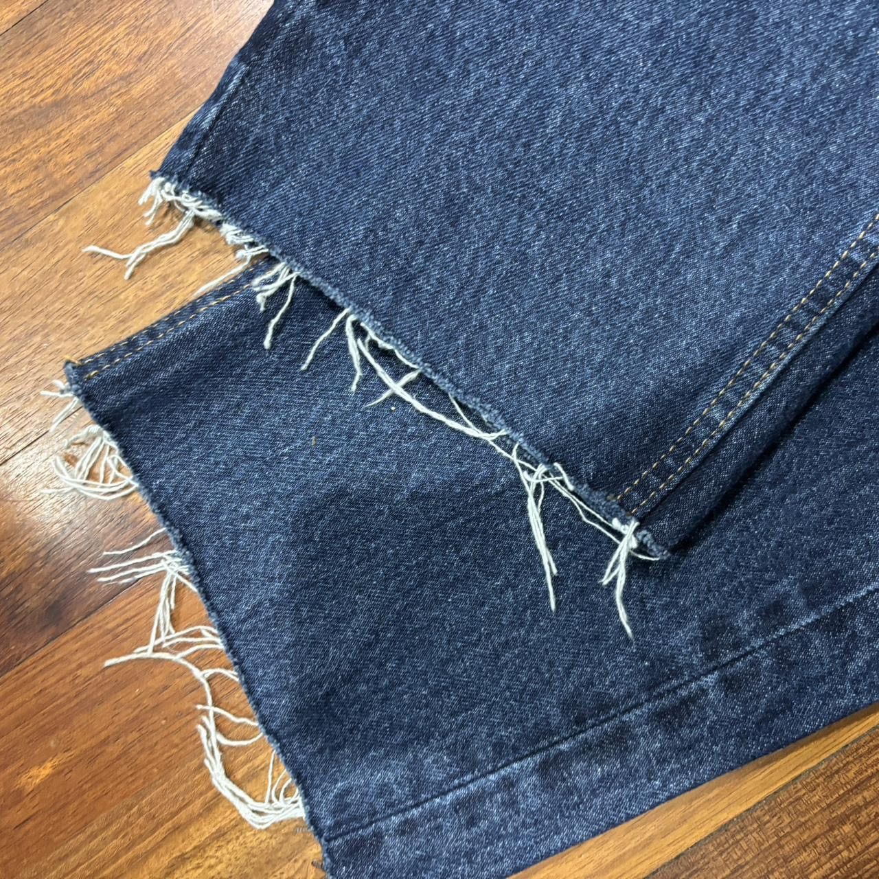 Levi's Early 2000s Levis 505 Blue Straight Fit Cut Off Jeans Size US 33 - 3 Thumbnail