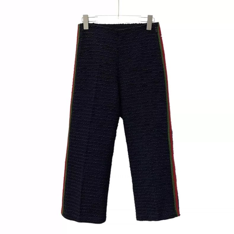 Gucci Gucci Black side striped cotton tweed casual trousers Size US 38 / EU 54 - 1 Thumbnail