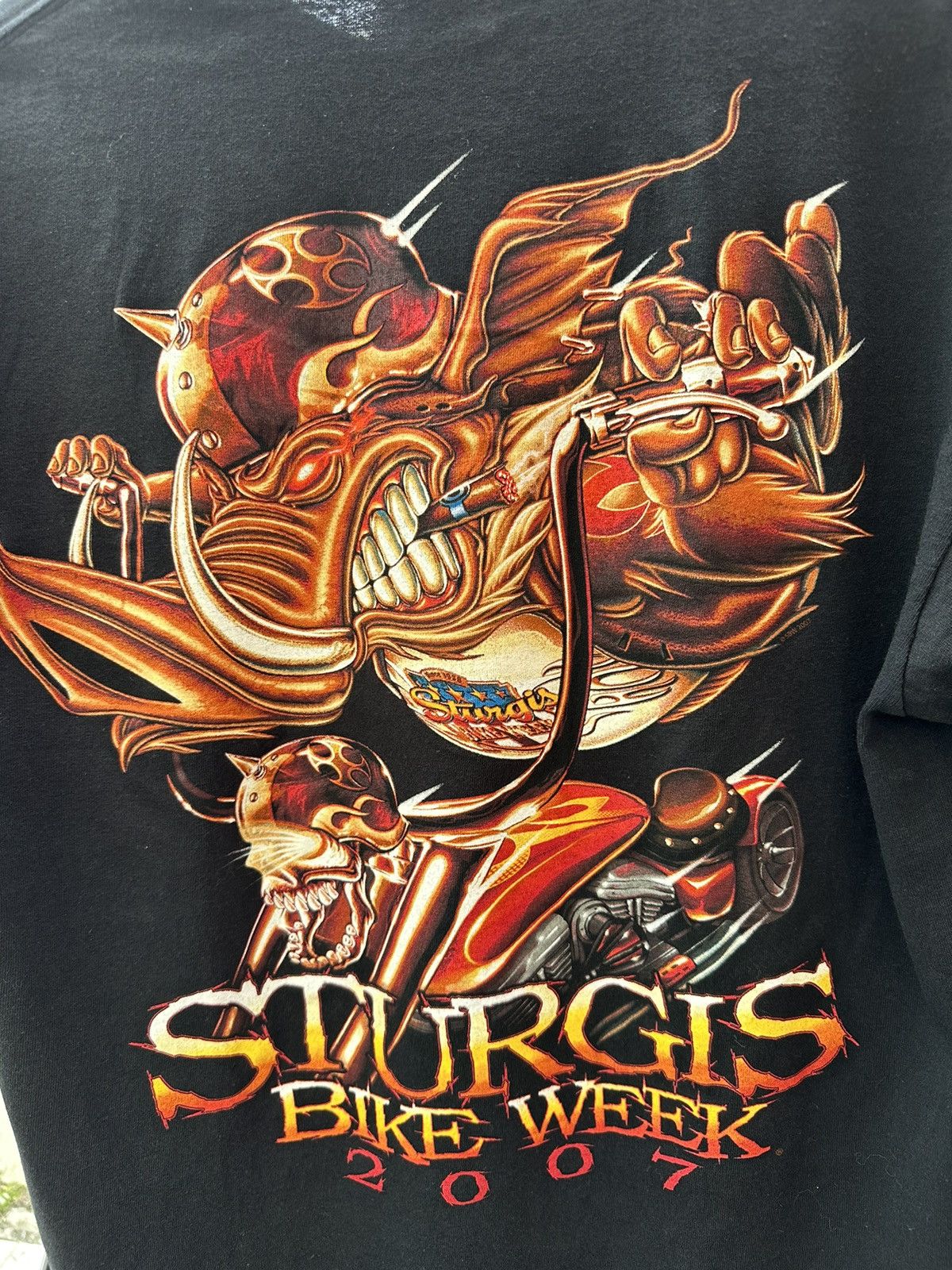 Harley Davidson × Vintage Sturgis Bike Week 2007 T Shirt Vintage Harley Davidson Biker Size US L / EU 52-54 / 3 - 4 Thumbnail