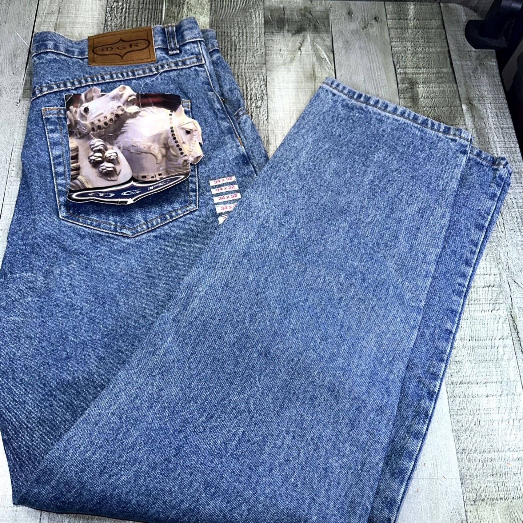 Vintage VINTAGE 90’s MGR Jeans Wide-Leg Taper Mens 34 Blue 32in 90s Deadstock Size US 34 / EU 50 - 7 Thumbnail