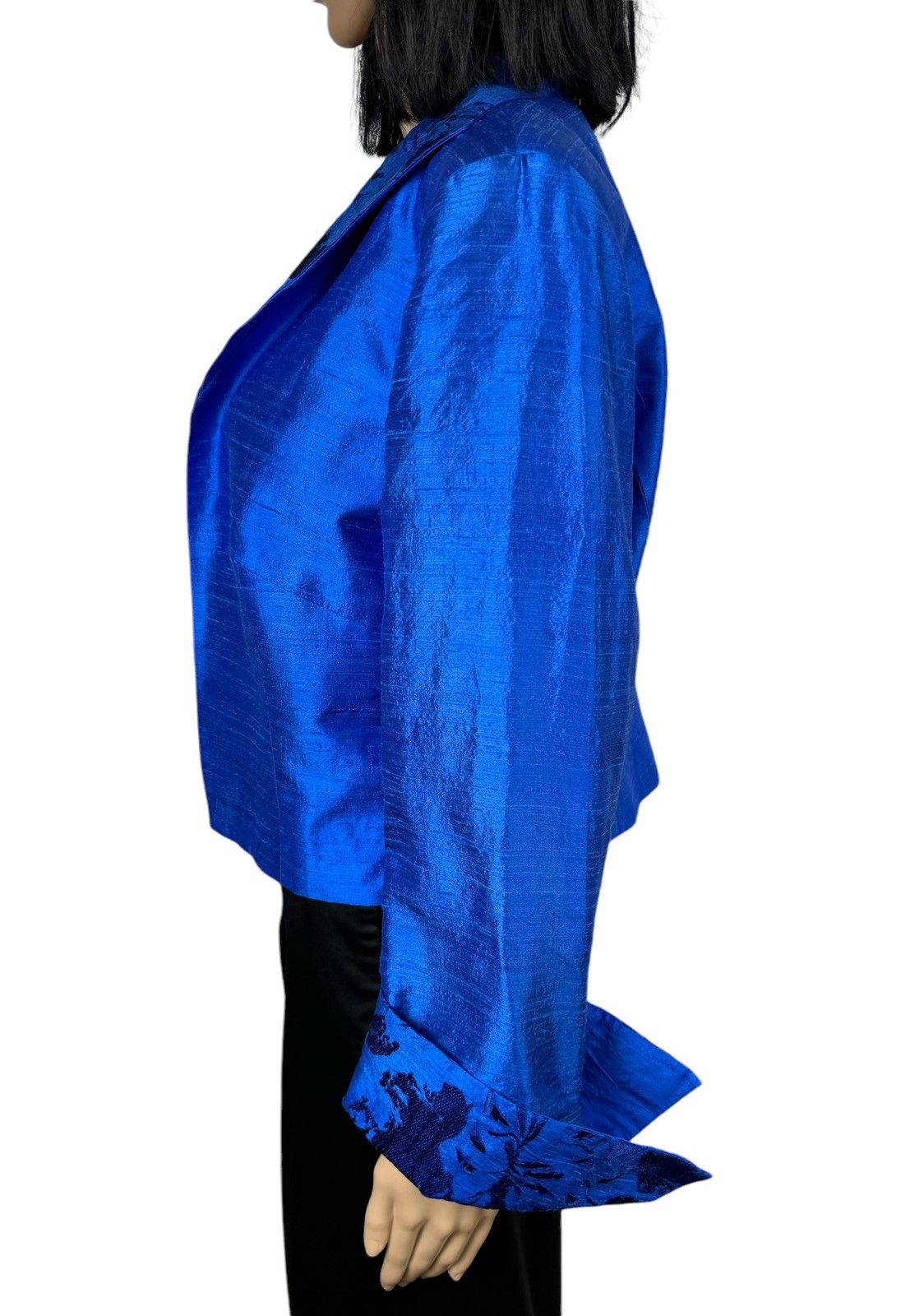 Designer Paule Vasseur Silk Jacket Embroidered Details size FR46 Size XL / US 12-14 / IT 48-50 - 5 Thumbnail