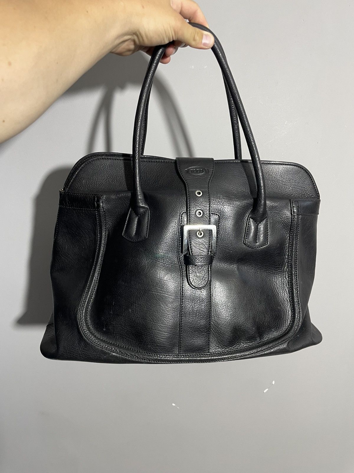 Tod's Tod’s Luxury Black Leather Handle Bag 32x46cm Size ONE SIZE - 2 Thumbnail