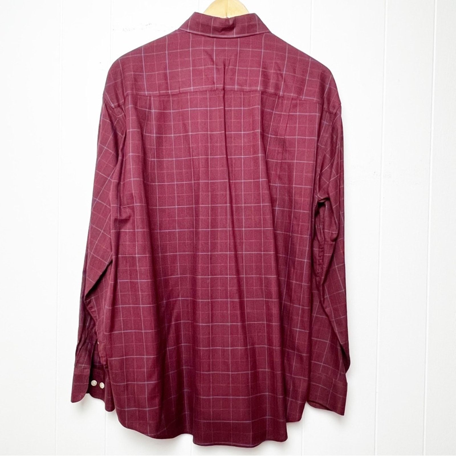Izod Izod Maroon Windowpane Plaid Button Down Shirt Men’s Large Size US L / EU 52-54 / 3 - 4 Thumbnail