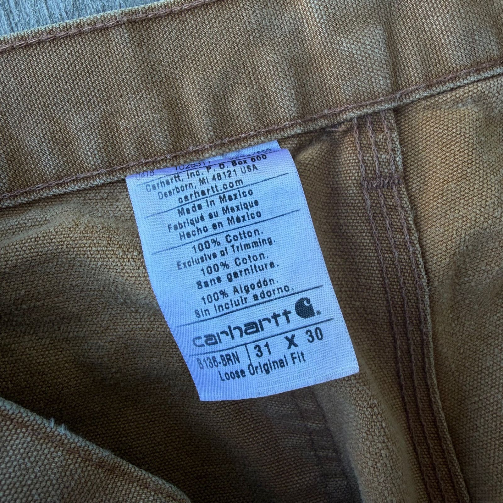 Carhartt × Vintage Vintage Y2K Carhartt brown double knee work carpenter pants Size US 29 - 4 Thumbnail