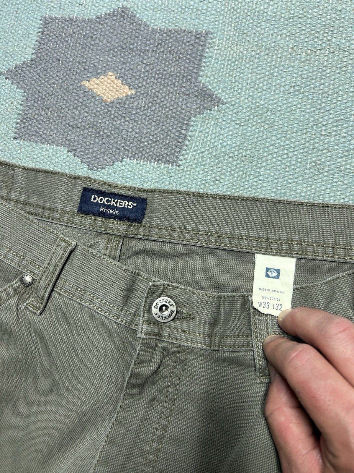 Vintage Vtg dockers carpenter pants pique micro corduroy work 33x32 Size US 33 - 7 Thumbnail