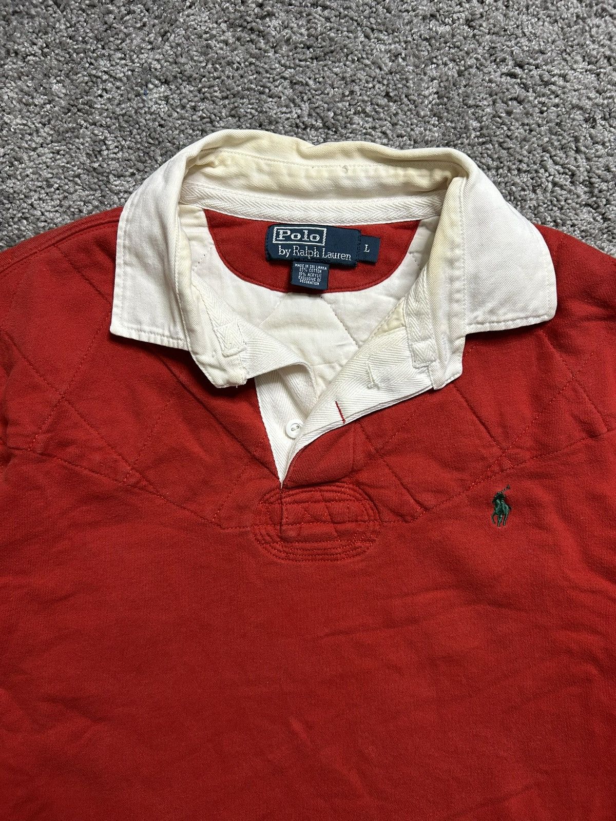 Polo Ralph Lauren Vintage 90s Polo Ralph Lauren Rugby Quilted Padded Long Red Size US L / EU 52-54 / 3 - 2 Thumbnail