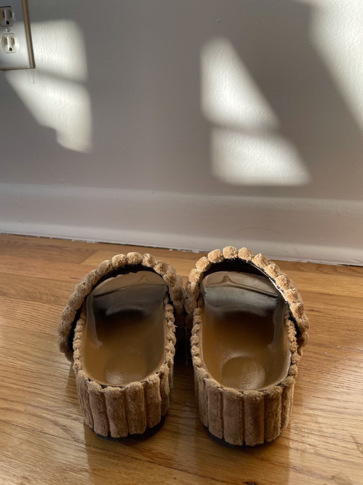 Celine CELINE Block Slide – Tan Corduroy / Slide Sandal (37) Size US 7 / IT 37 - 3 Thumbnail
