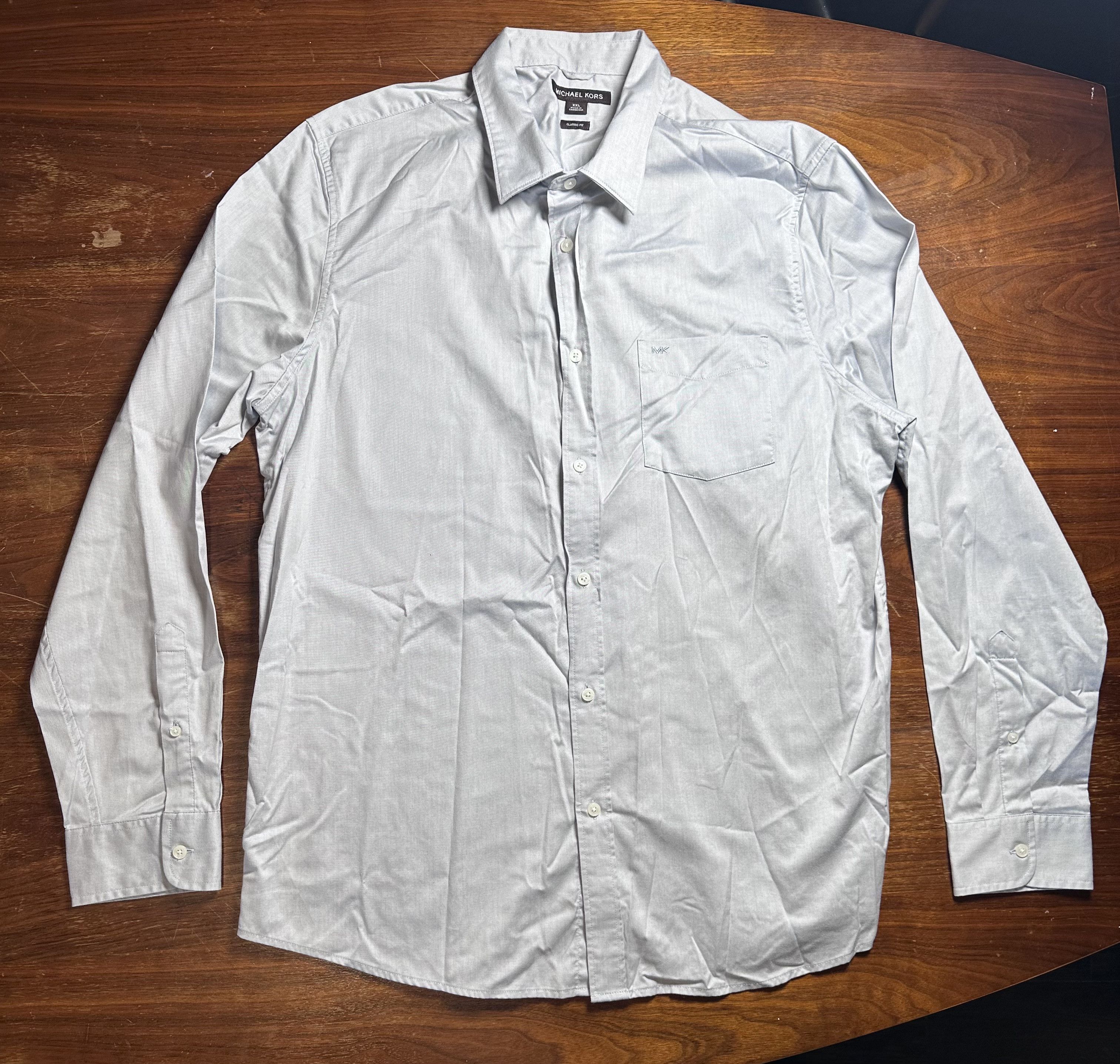 Michael Kors Michael Kors Classic Fit Cotton Button Down Shirt Blue XXL Size US XXL / EU 58 / 5 - 1 Thumbnail