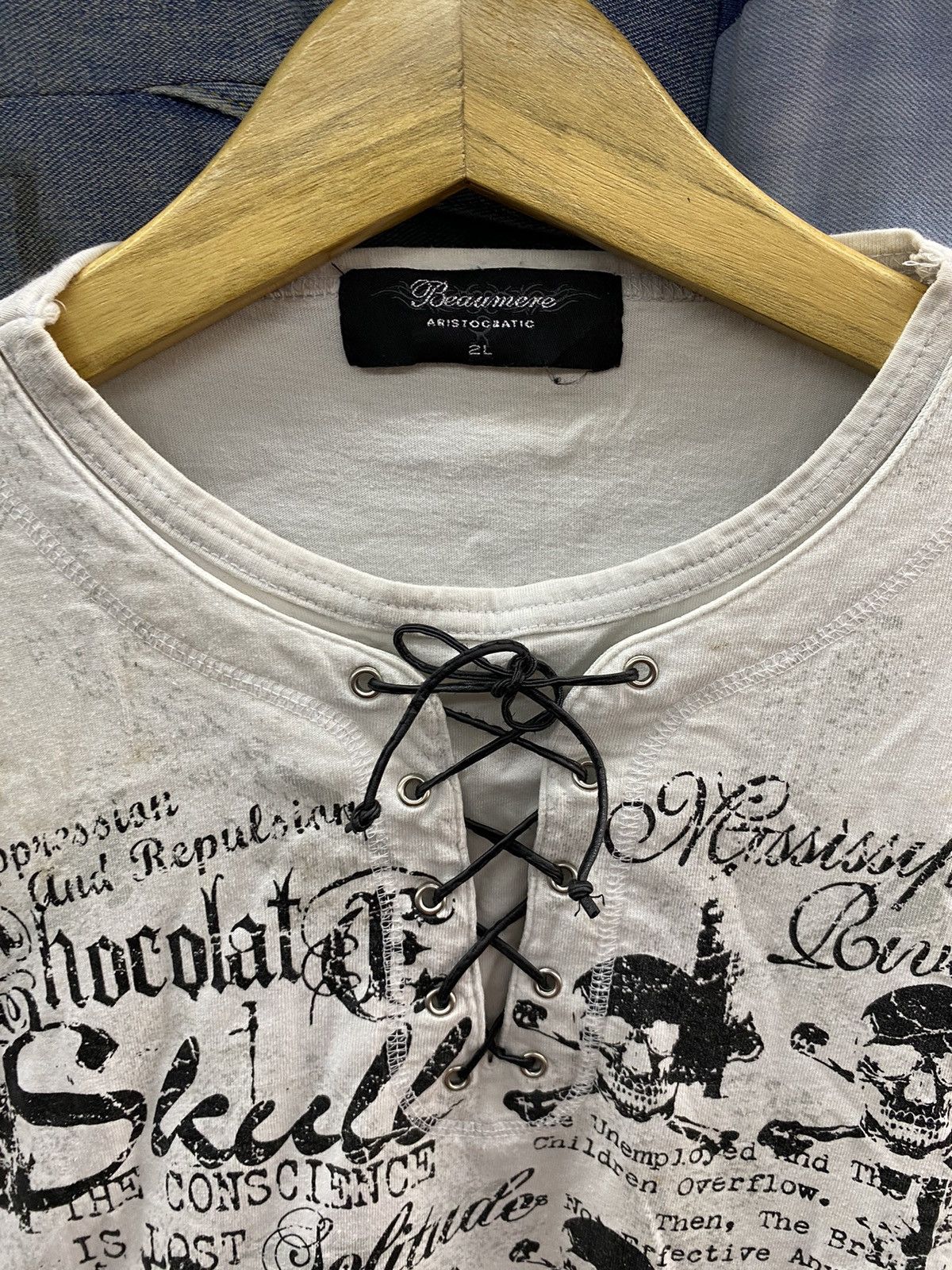 If Six Was Nine × Japanese Brand × Le Grande Bleu (L.G.B.) burning skull beaumere tshirt double layer ifsx lgb Size US L / EU 52-54 / 3 - 4 Thumbnail